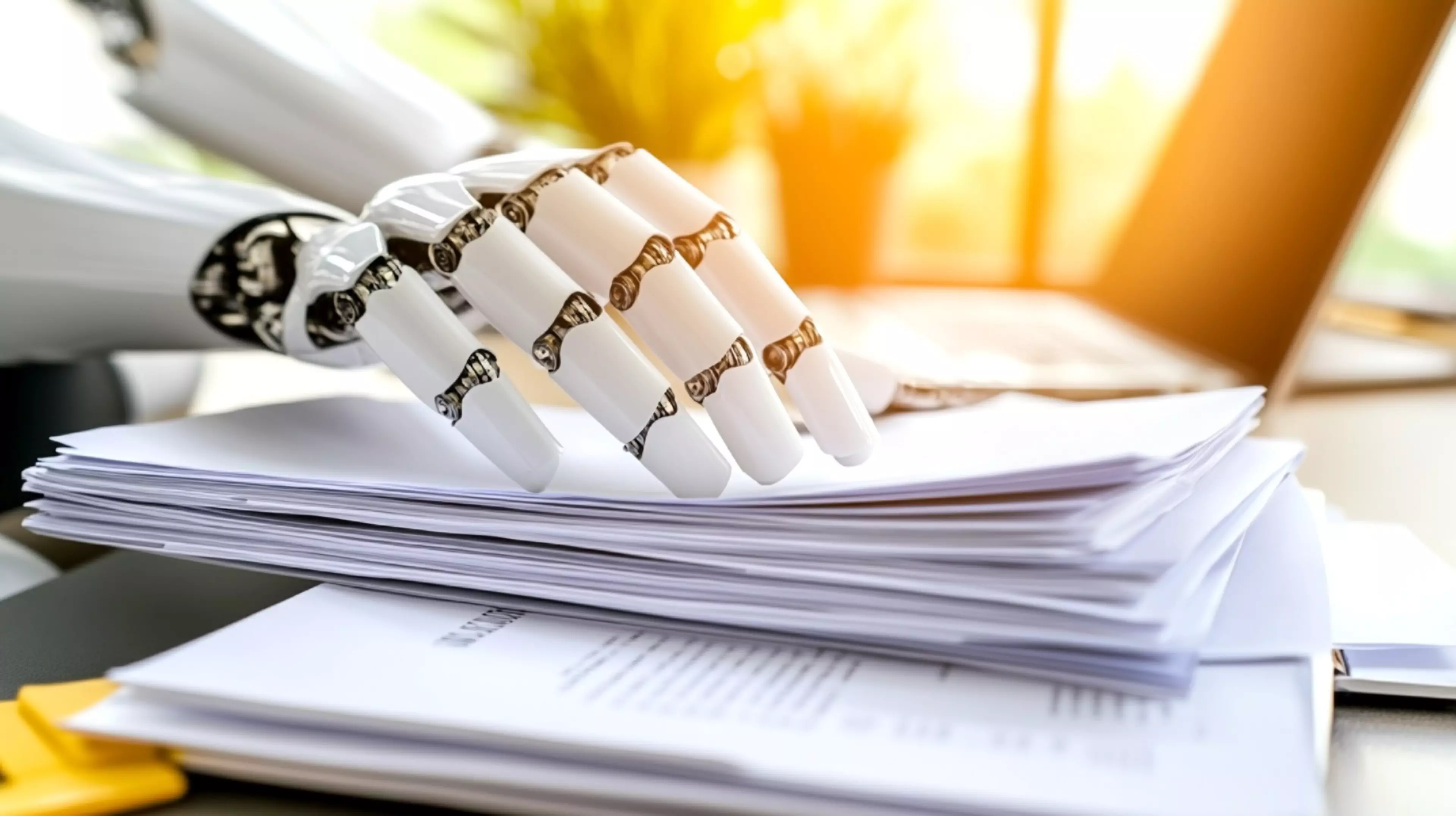 Robotic hand handling a stack of documents in an office setting, symbolizing automation and artificial intelligence in paperwork and administrative tasks.
Robotic hand handling a stack of documents in an office setting, symbolizing automation and artificial intelligence in paperwork and administrative tasks
robot, hand, documents, AI, automation, paperwork, office, technology, robot hand, stack, artificial intelligence, efficiency, future, business, innovation, digital, administrative, processing, machine, workplace, data, robotic, smart, modern, document management, sunlight, future technology, computer, assistant, filing, automation process, office work, robotic arm, paperwork automation, corporate, organization, tech, futuristic, smart office, productivity, automation technology, management, artificial