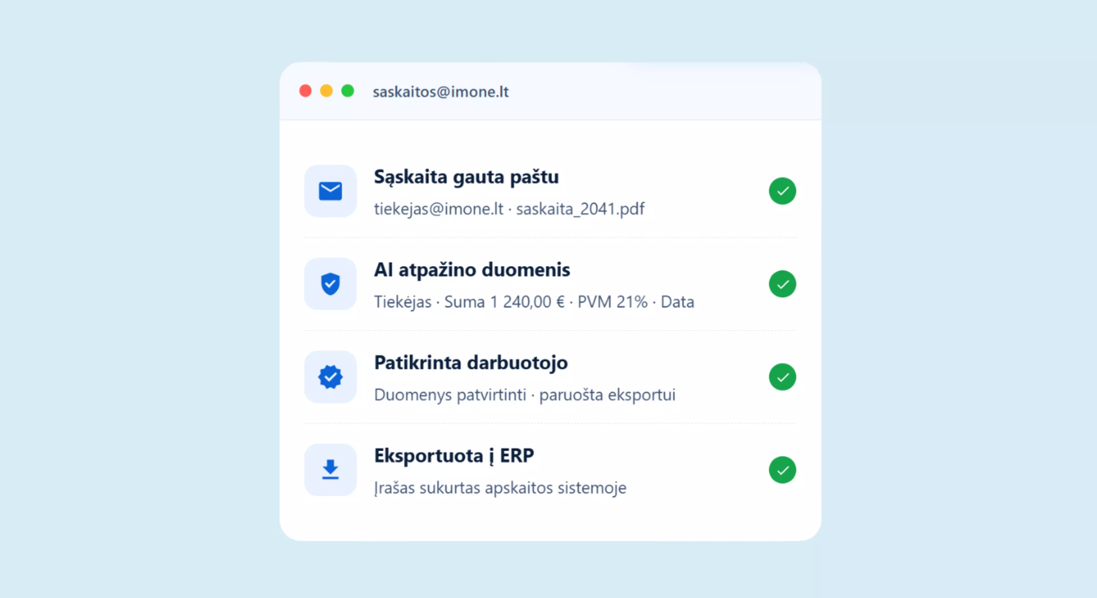 „Plus Workflow“ sąskaitų skaitmeninimo modulis