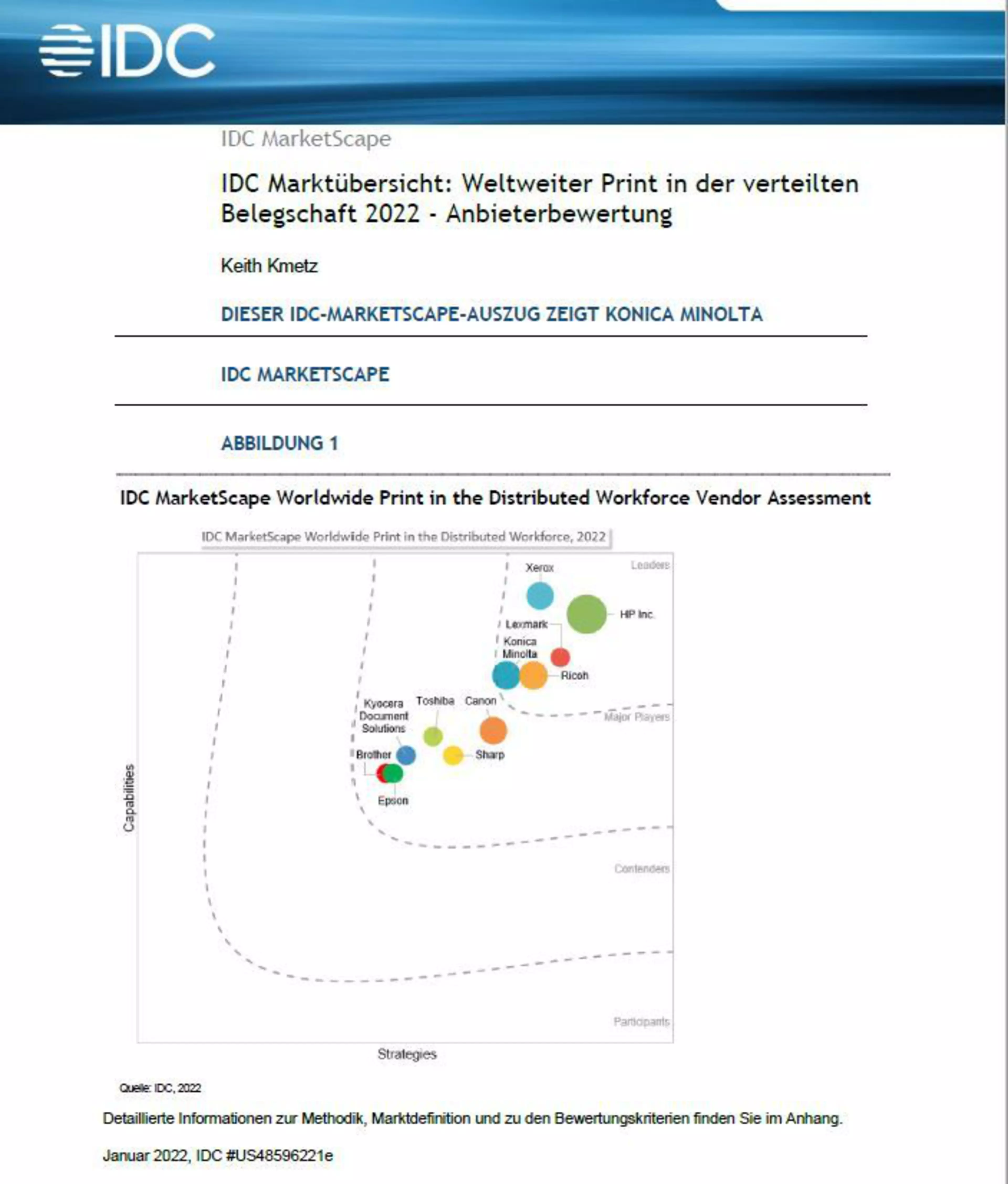 IDC Marktübersicht: Weltweiter Print in der verteilten Belegschaft 2022 - Anbieterbewertung