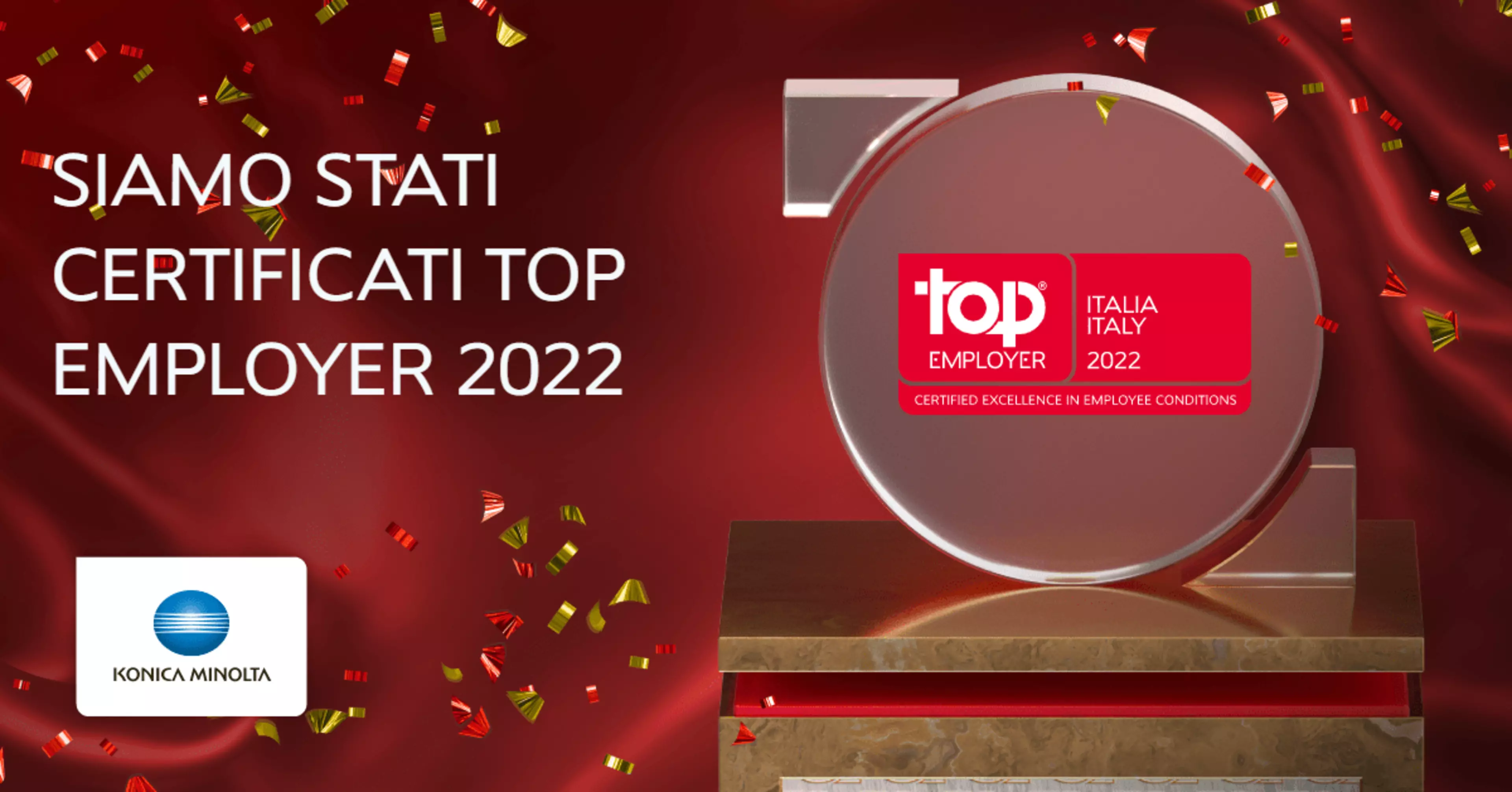 Konica Minolta Italia fa parte delle aziende certificate Top Employers Italia 2022ImgCarousel1