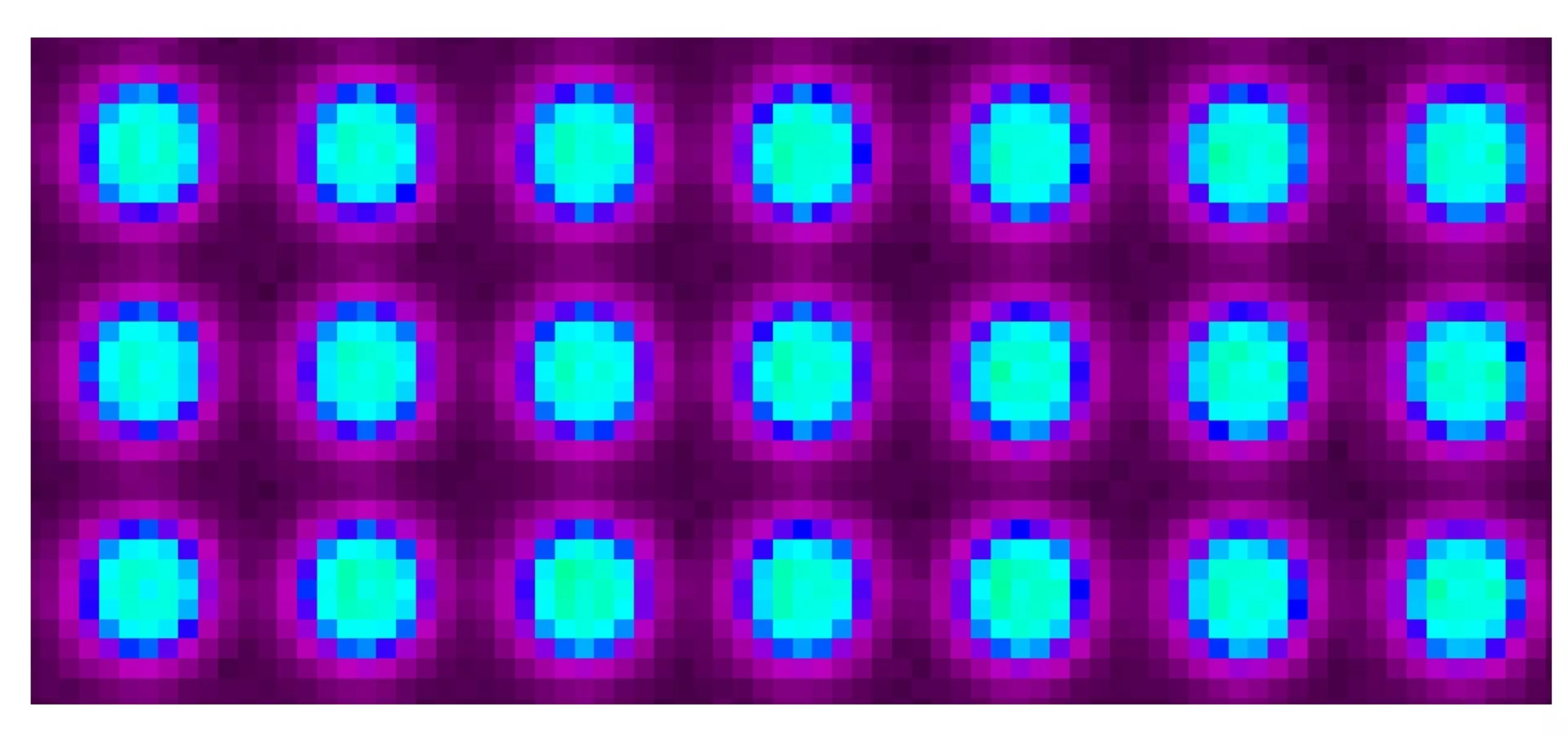 screen capture of a defocussed dot matrix test example during display characterisation