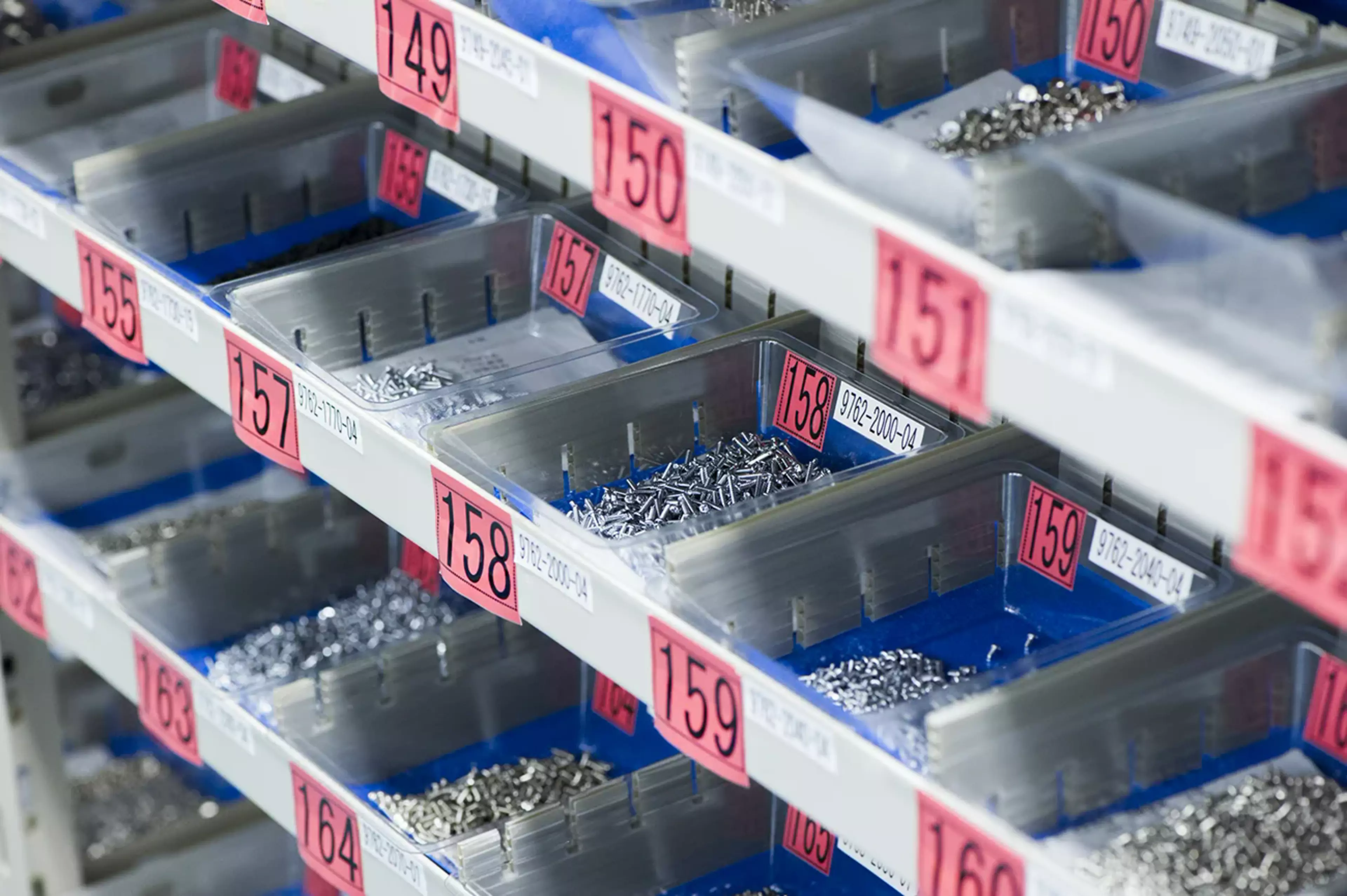 Parts are stored according to their application