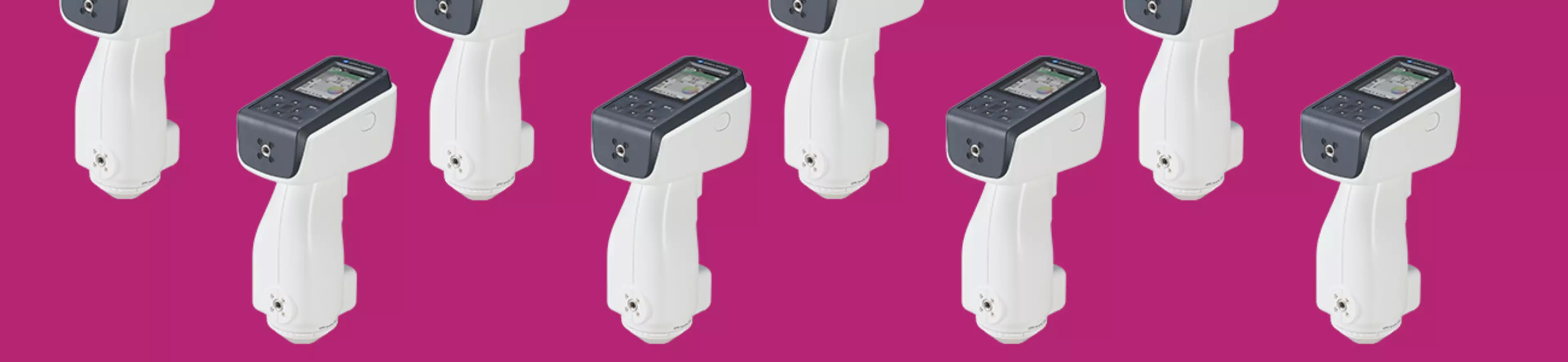 CM-17d Portable spectrophotometers on a pink background