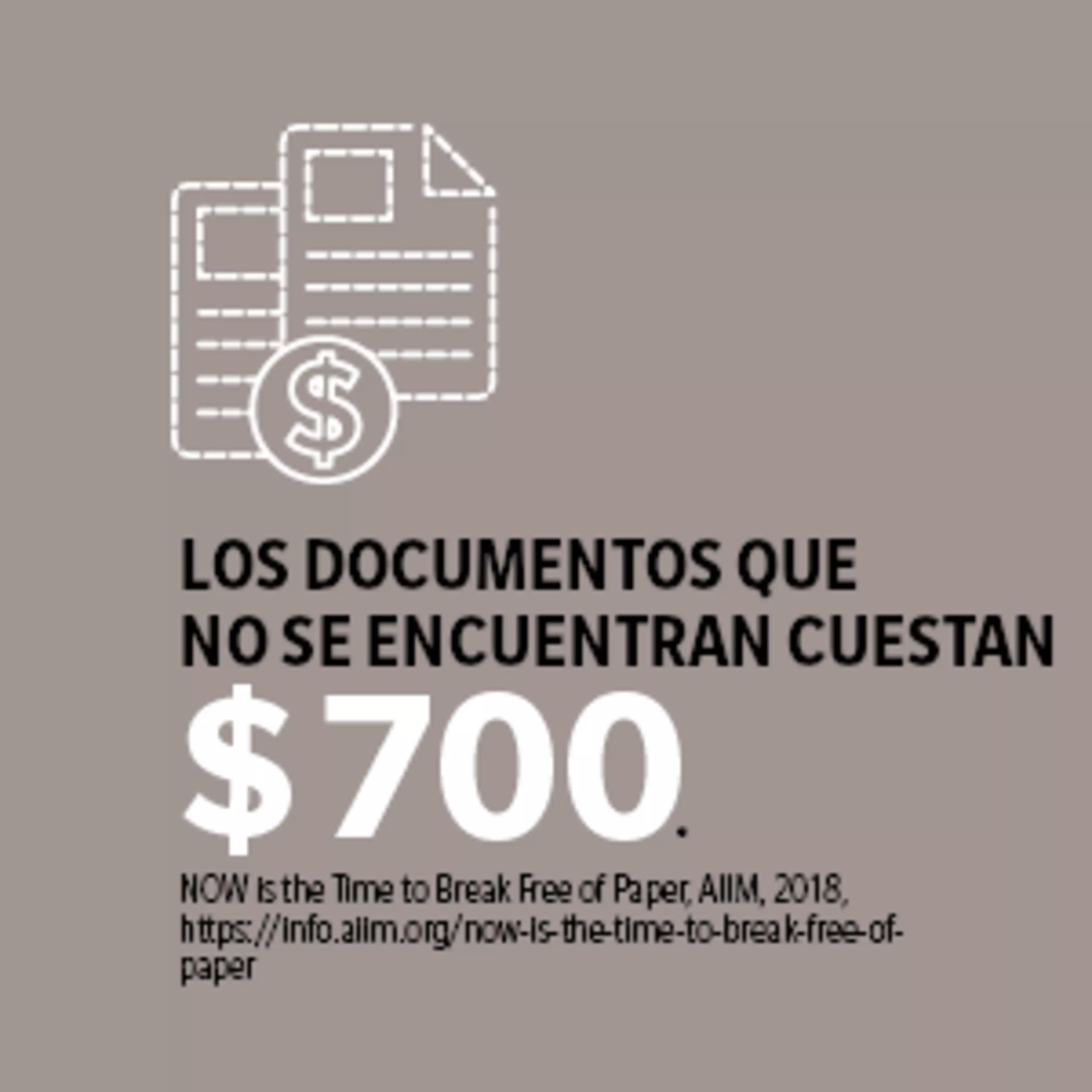 Los documentos que no se encuentran cuestan $700