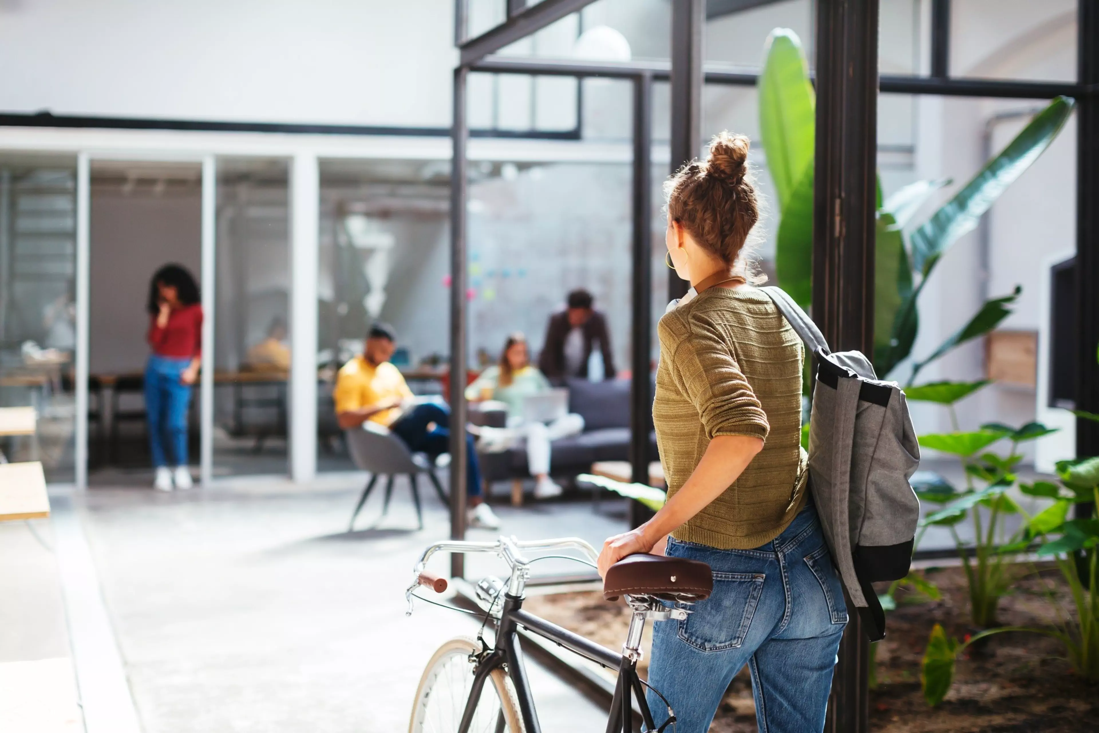 Female co-worker walking with a bike in a beautiful open space office..['At office', 'At work', 'Bicycle', 'Bike', 'Briefing', 'Business', 'Casual', 'Co-worker', 'Company', 'Computer', 'Conversation', 'Cool', 'Daylight', 'Desk', 'Digital tabled', 'Employee', 'Entrepreneur', 'Female', 'Freelance', 'Group', 'Happy', 'Idea', 'Indoors', 'Laptop', 'Laughing', 'Lifestyle', 'Male', 'Man', 'Meeting', 'Meeting room', 'Millenial', 'Modern', 'Occupation', 'Office', 'Office environment', 'People', 'Positivity', 'Presentation', 'Professional', 'Small business', 'Smiling', 'Space', 'Startup', 'Success', 'Table', 'Team', 'Teamwork', 'Technology', 'Transportation', 'Wireless', 'Woman', 'Work', 'Workspace', 'Young']
Female co-worker walking with a bike in a beautiful open space office...['At office', 'At work', 'Bicycle', 'Bike', 'Briefing', 'Business', 'Casual', 'Co-worker', 'Company', 'Computer', 'Conversation', 'Cool', 'Daylight', 'Desk', 'Digital tabled', 'Employee', 'Entrepreneur', 'Female', 'Freelance', 'Group', 'Happy', 'Idea', 'Indoors', 'Laptop', 'Laughing', 'Lifestyle', 'Male', 'Man', 'Meeting', 'Meeting room', 'Millenial', 'Modern', 'Occupation', 'Office', 'Office environment', 'People', 'Positivity', 'Presentation', 'Professional', 'Small business', 'Smiling', 'Space', 'Startup', 'Success', 'Table', 'Team', 'Teamwork', 'Technology', 'Transportation', 'Wireless', 'Woman', 'Work', 'Workspace', 'Young']
'Bicycle',  'Bike',  'Briefing',  'Busines,  'At work',  DEVELOP,  ['At office',  brand,  brand design,  corporate,  corporate design,  design,  template,  Apparel,  Bicycle,  Bike,  Clothing,  Human,  Machine,  Pants,  Person,  Vehicle,  Wheel
