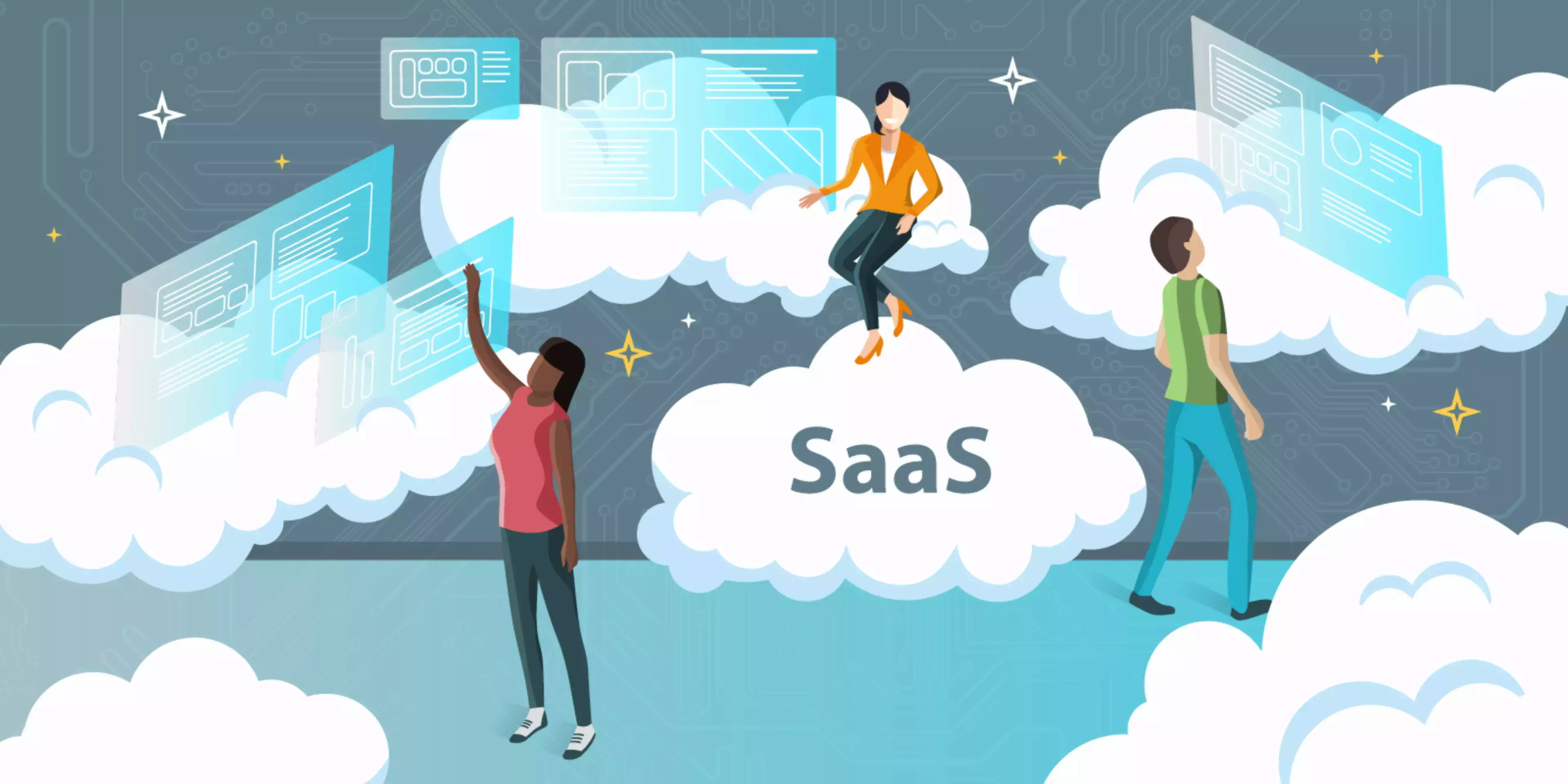 Illustrasjon av SaaS og skybasert informasjonsstyring