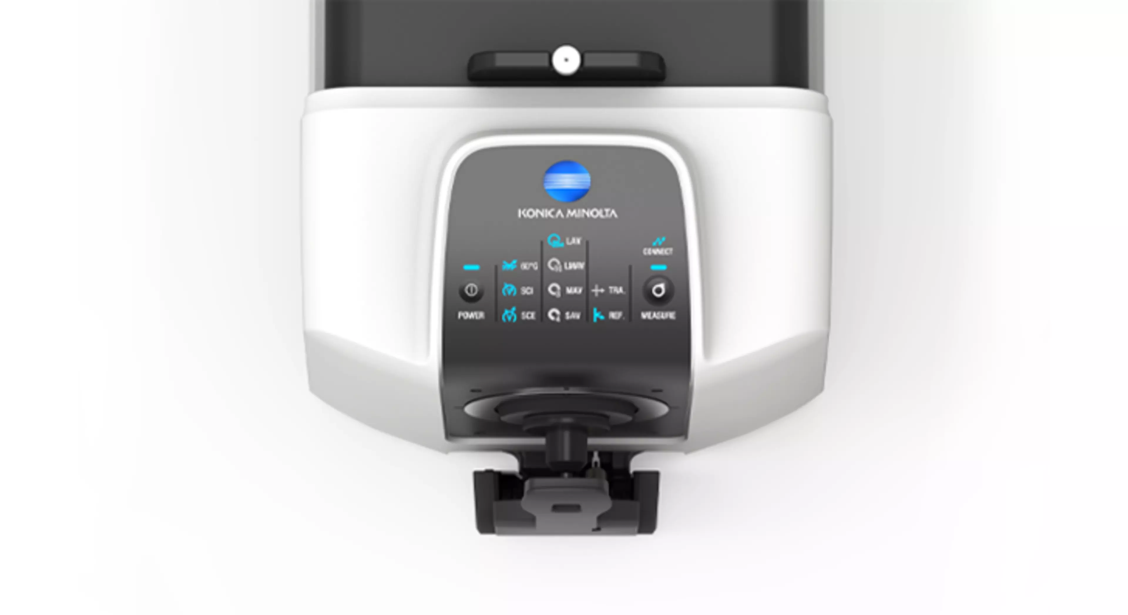 ColourAndGloss Benchtop Spectrophotometer CM36dG with an easy to read LED indicator panel and measurement button