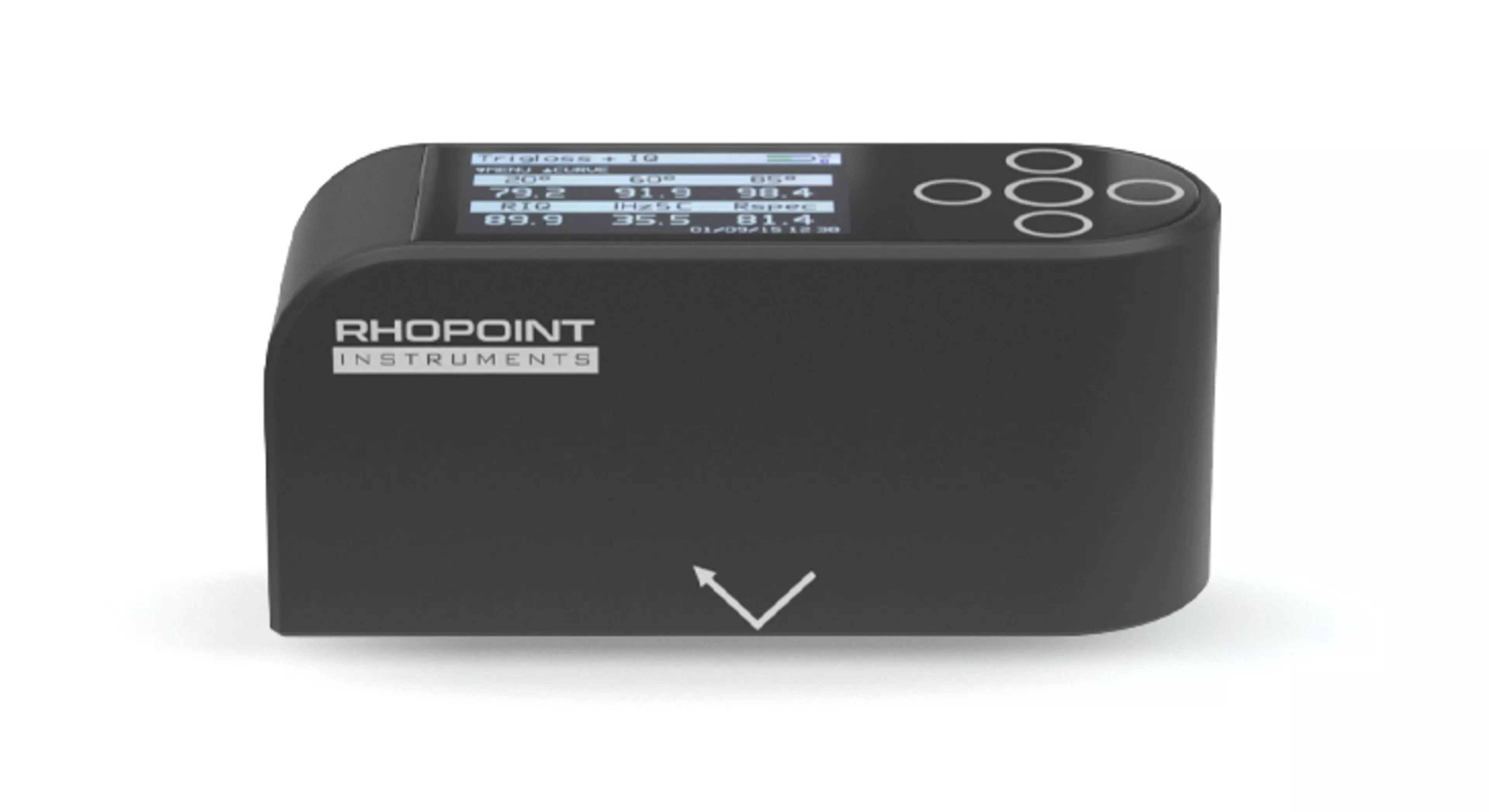 Rhopoint IQS CloseTolerance Glossmeter with trigloss 20/60/85° measuring angles (side view)
