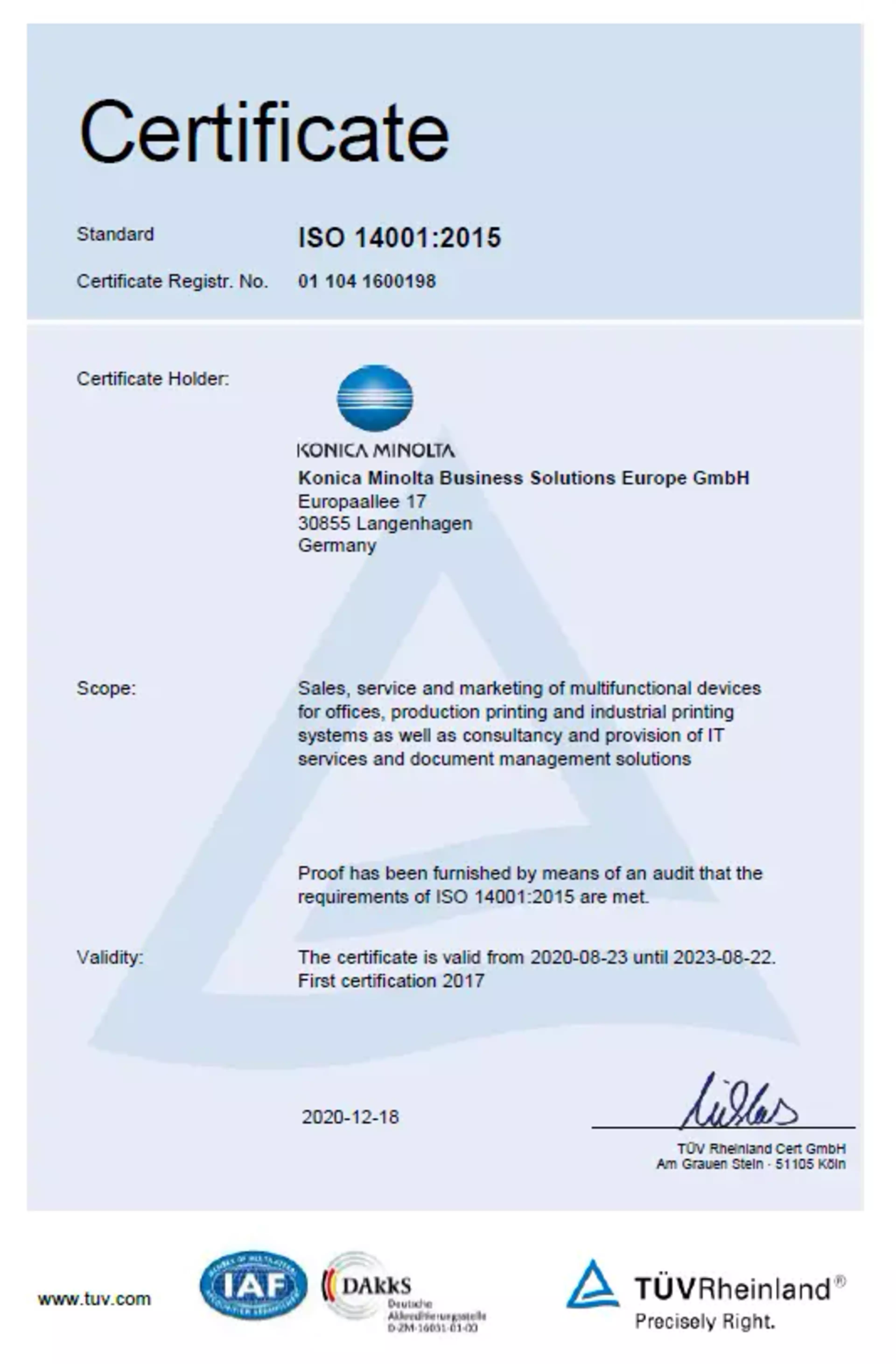 ISO 14001:2015 CertificateHeroSlider