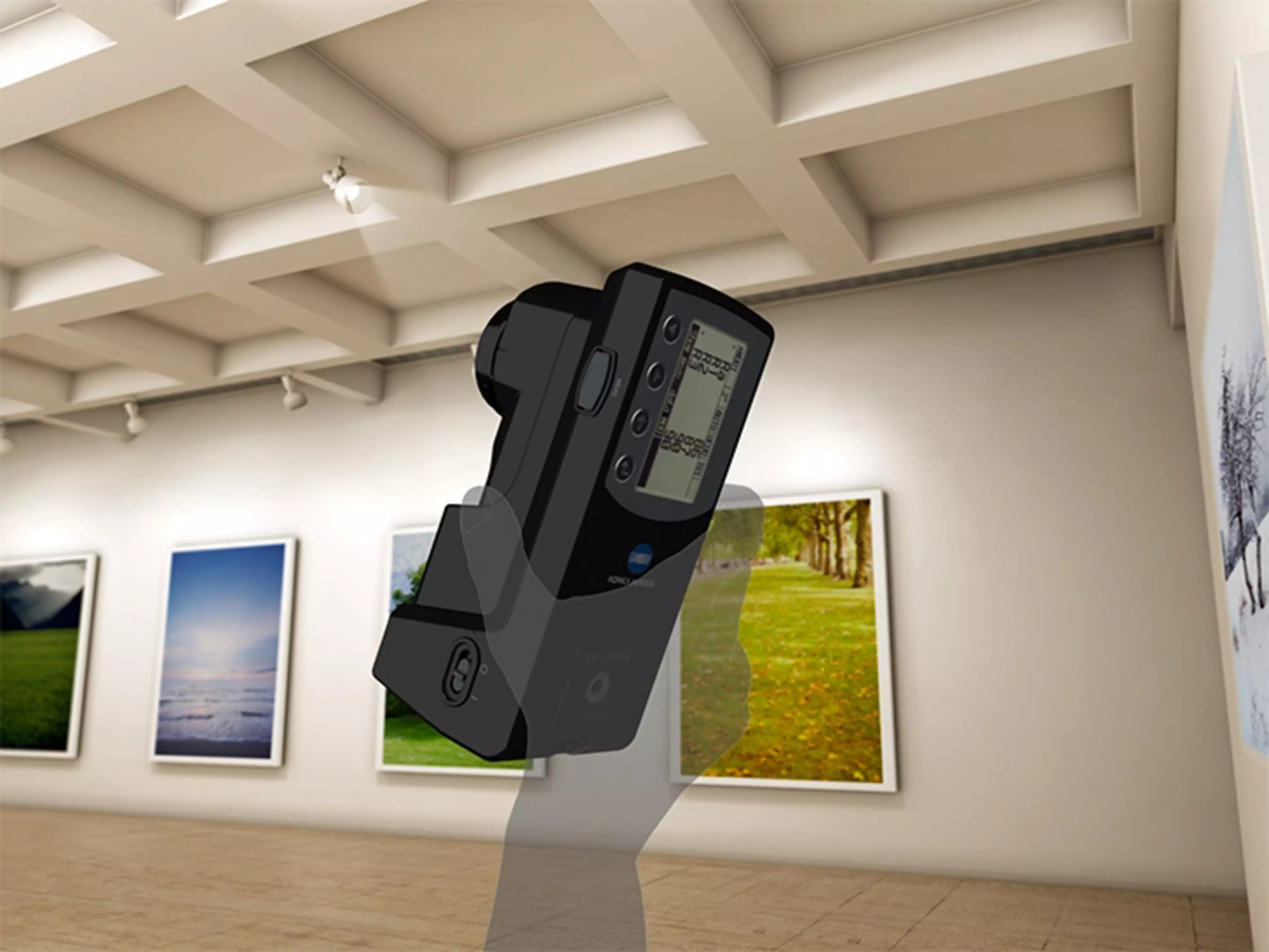CL-500A measuring lighting in a gallery