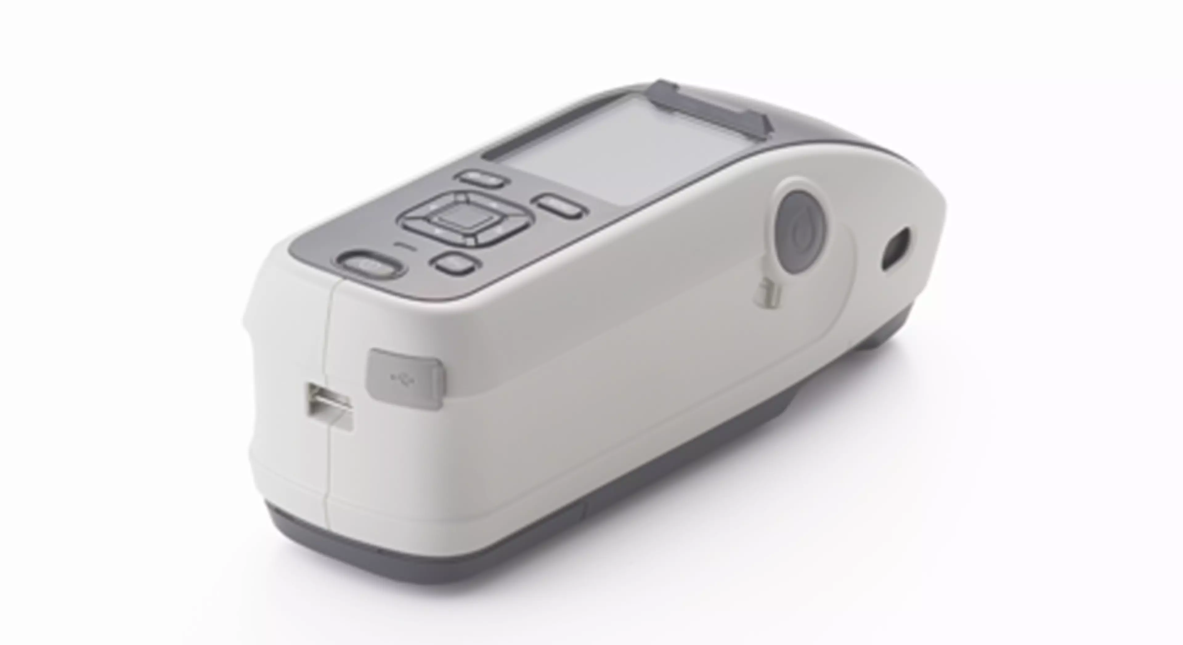 Portable spectrophotometer CM25cG with 45°c:0° geometry and true 60°GlossSensor (back view)