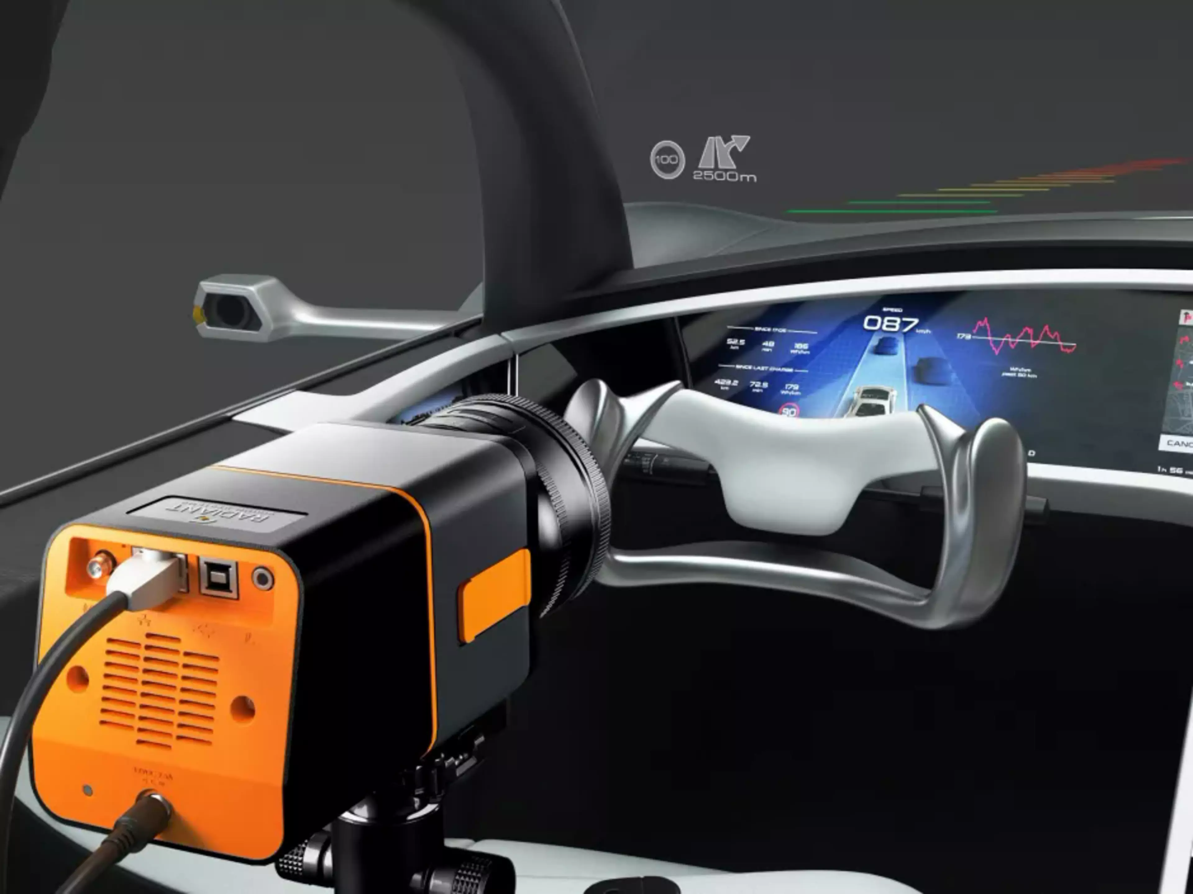 Automotive display and prometric y camera in automotive dash test