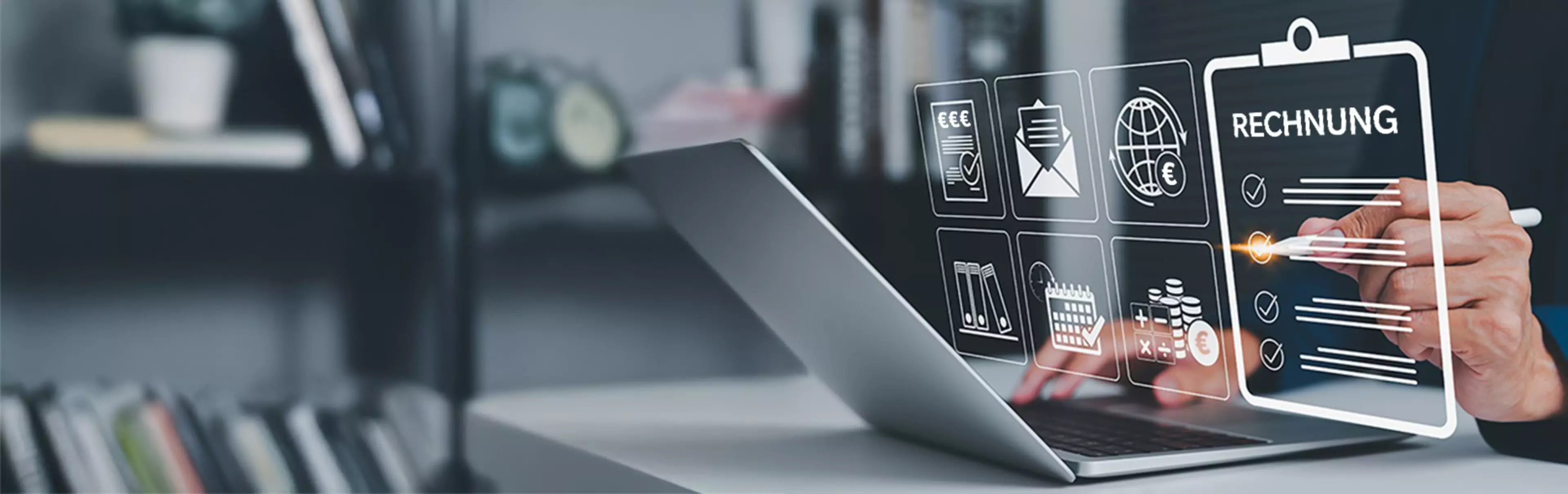 E-Invoice and Digital Billing Automation Concept. 