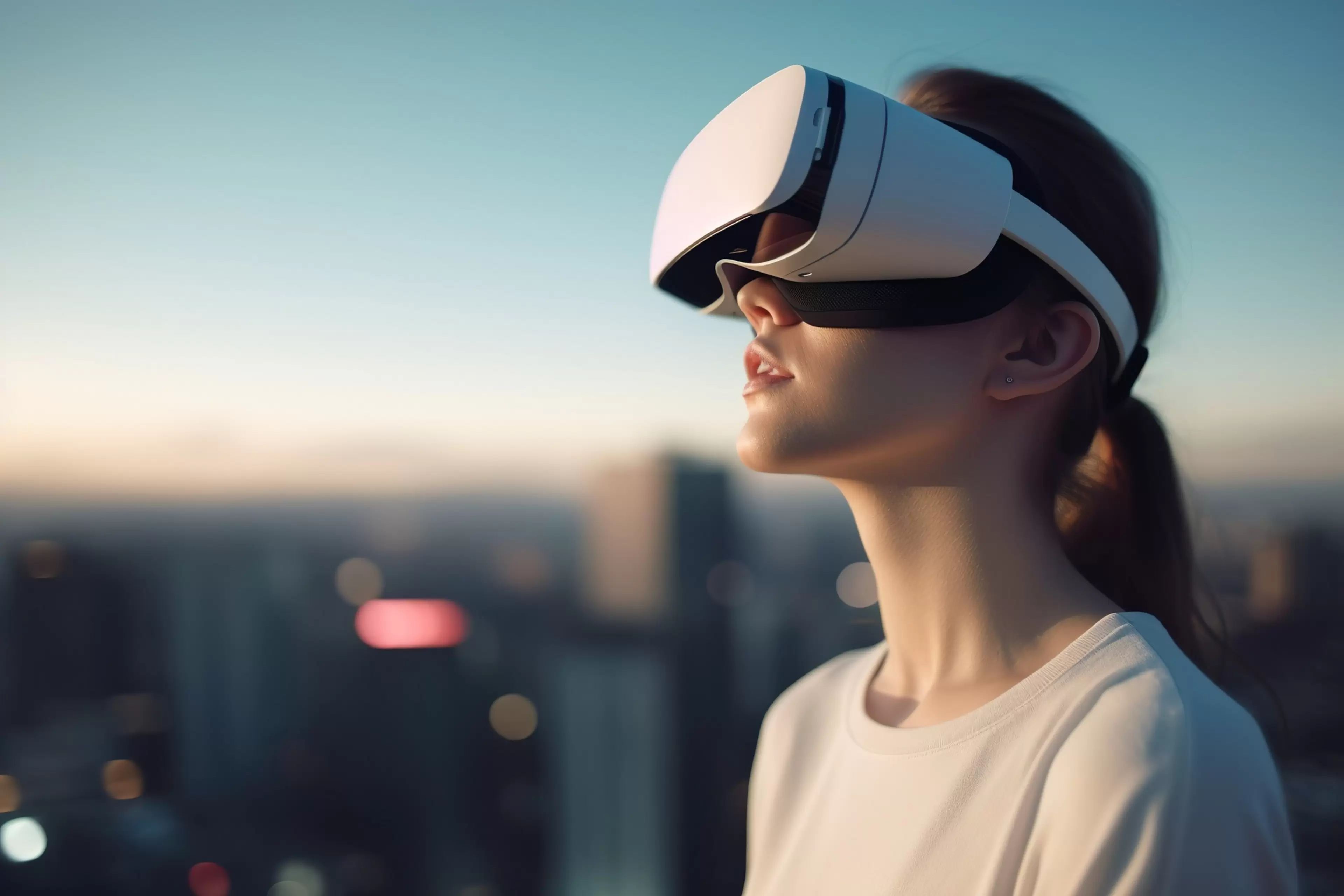 Woman with glasses of virtual reality
Woman with glasses of virtual reality. Future technology concept.
vr, glasses, 3d, virtual reality, online, work, network, wireless, database, web, mixed reality, video, entertainment, concept, connection, simulation, application, holographic, technology, headset, virtual, man, business, futuristic, computer, people, digital, goggles, office, reality, design, innovation, future, augmented reality, male, engineer, woman, ar, engineering, project, interactive, watching, augmented