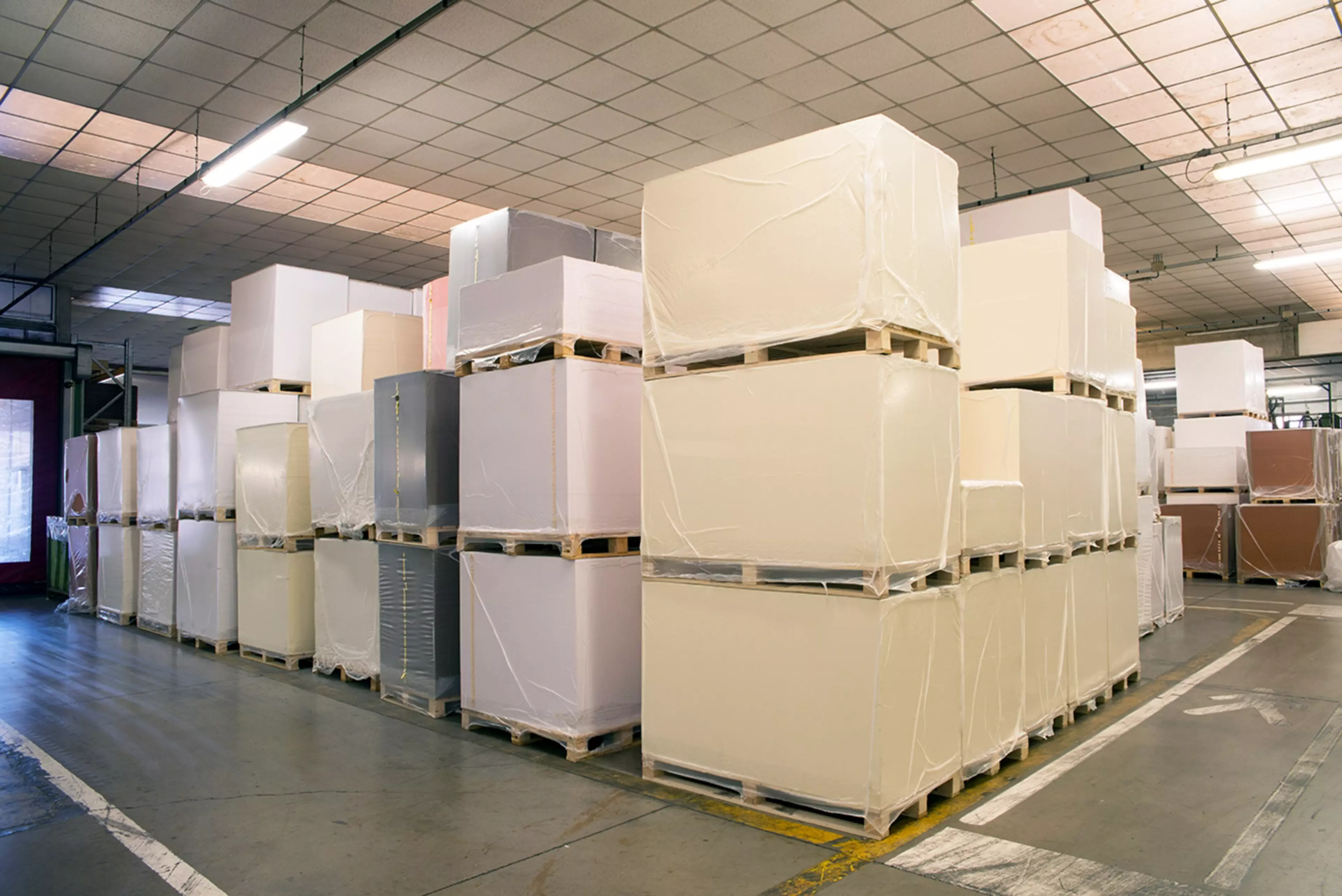 Papre products stacked ready for sale
