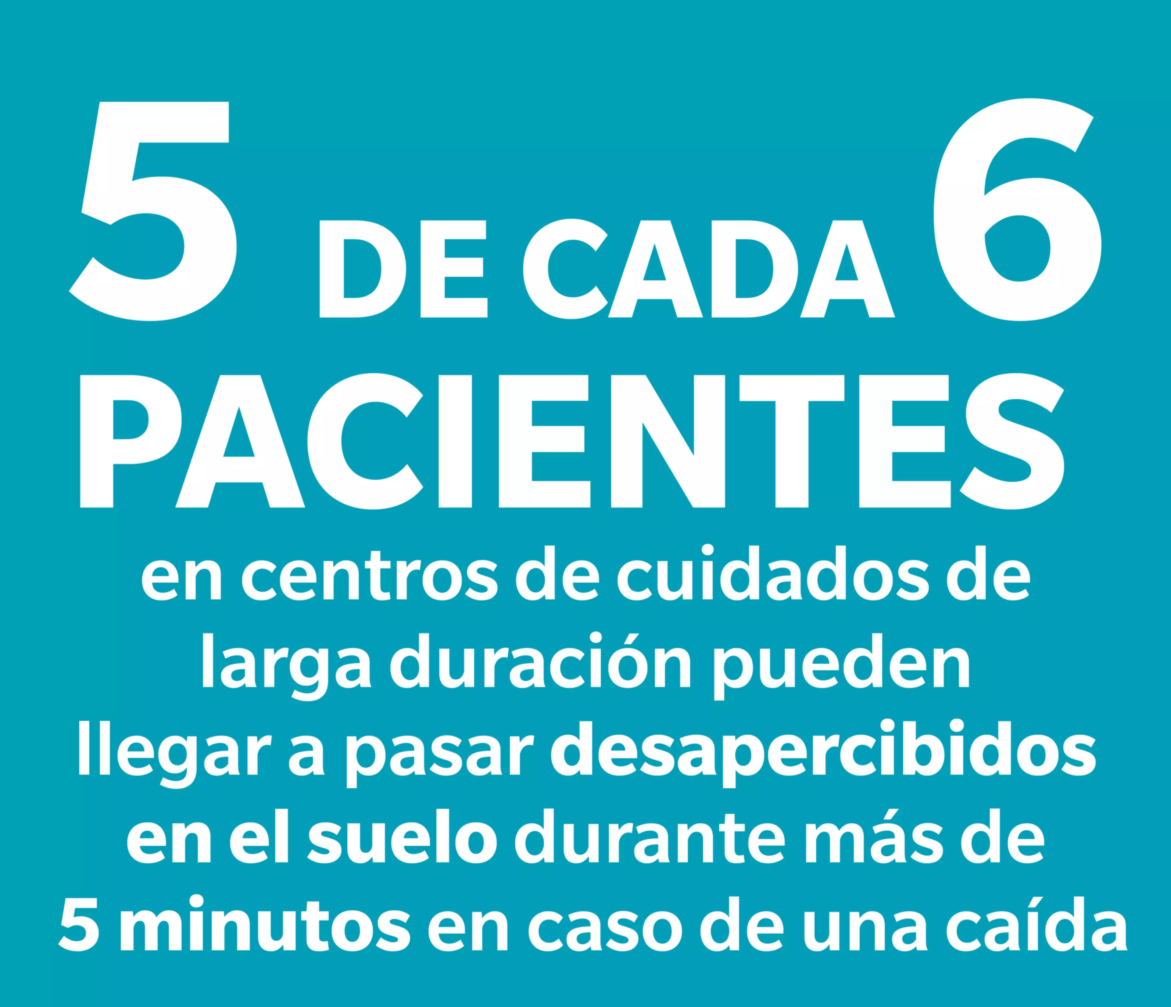 5 de cada 6 pacientes en centros de cuidados de larga duración pueden llegar a pasar desapercibidos en el suelo durante más de 5 minutos en caso de una caída