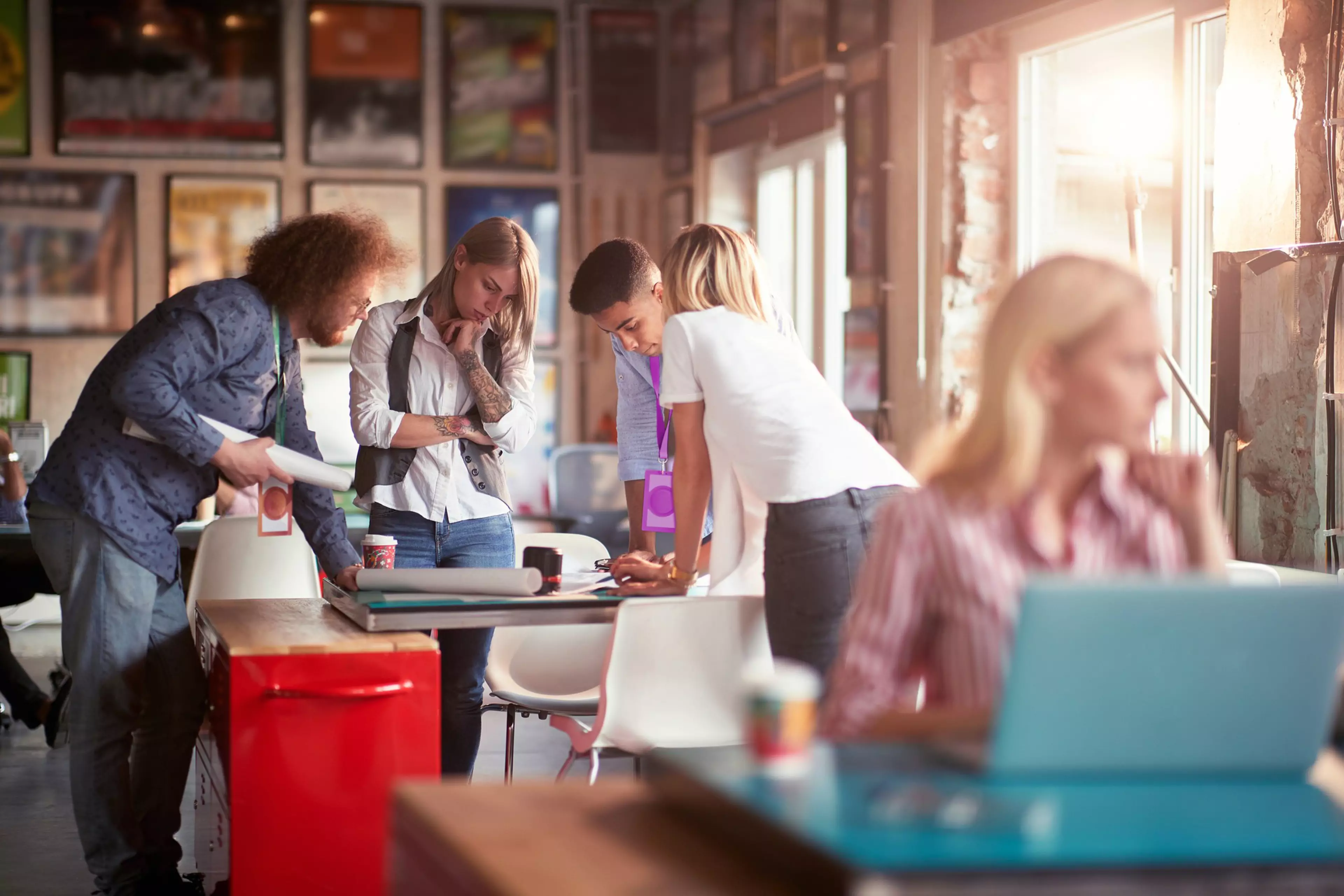 1344284162
DEVELOP,  brand,  brand design,  corporate,  corporate design,  design,  template,  Cafeteria,  Chair,  Furniture,  Human,  Person,  Restaurant
1344284162.selective focus on group of young adult people gathered around the table, analyzing new design