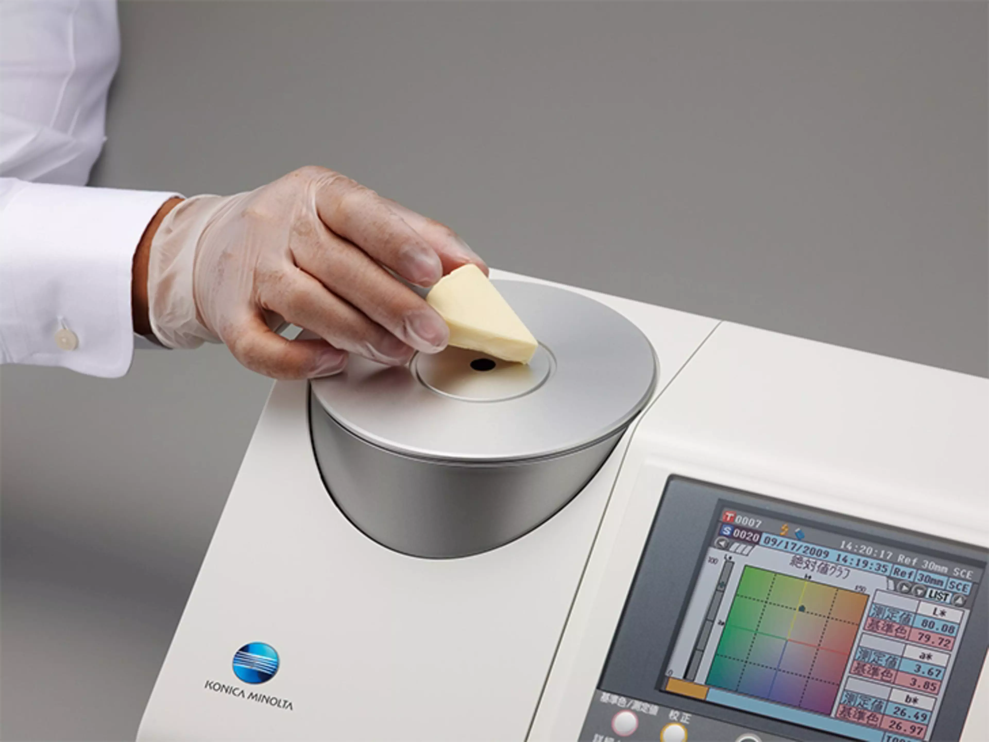 Cheese colour measured on a CM-5 Spectrophotometer