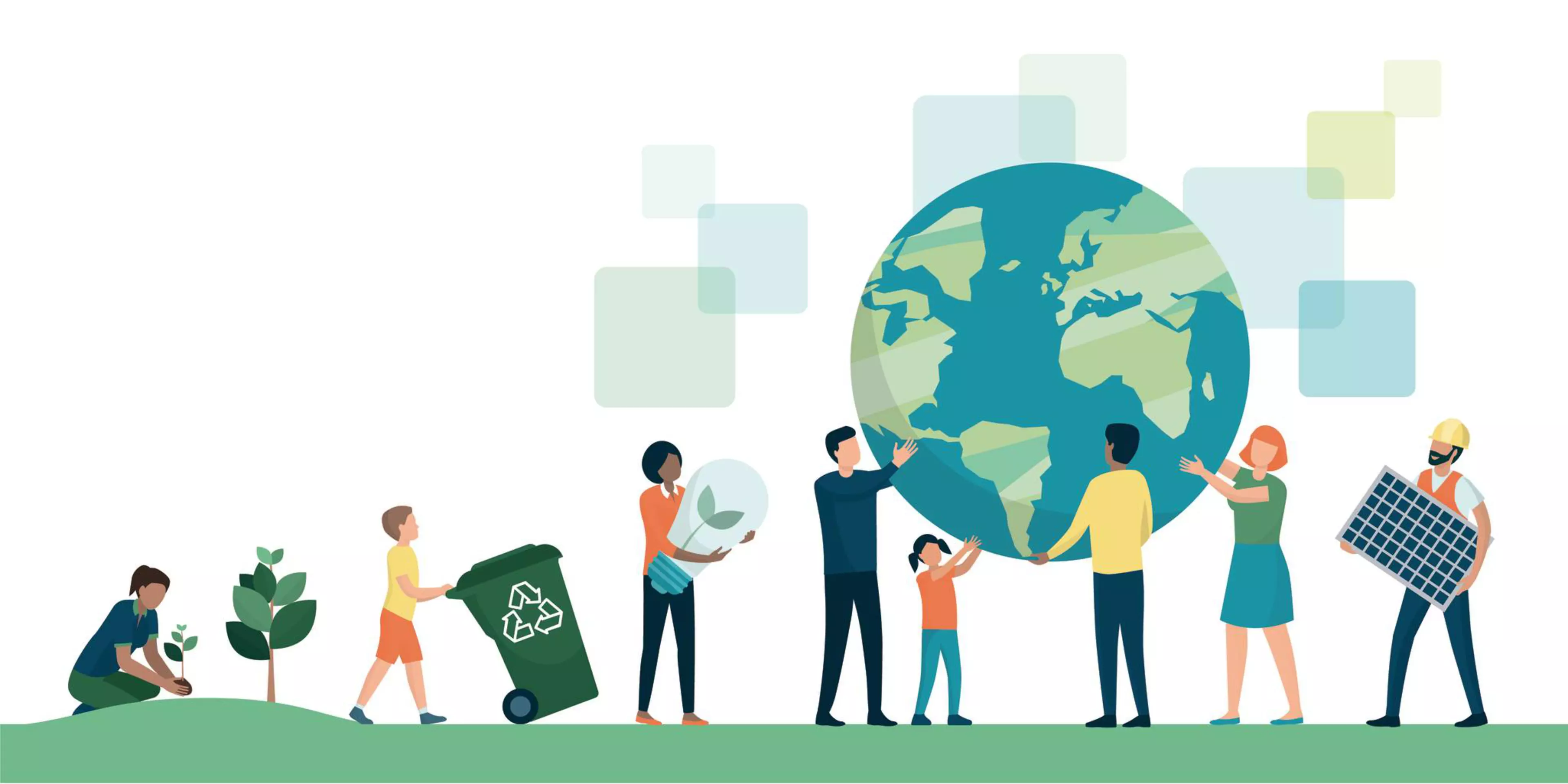 Multiethnic group of people cooperating for a sustainable eco-friendly lifestyle on world environment day: they are supporting planet earth, growing plants, recycling and choosing renewable resources
Multiethnic group of people choosing a sustainable eco-friendly lifestyle