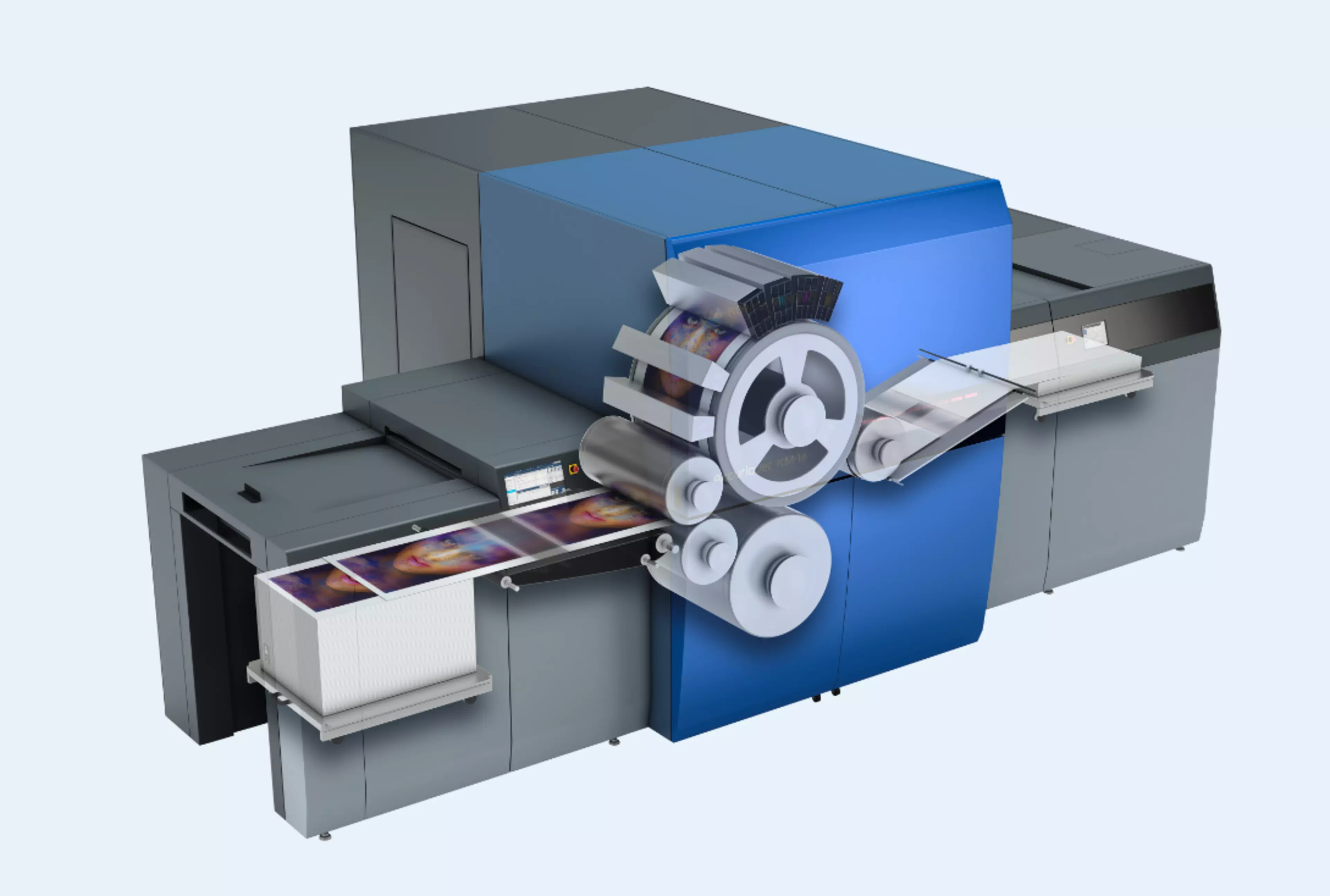 AccurioJet KM1e perspective picture paper path