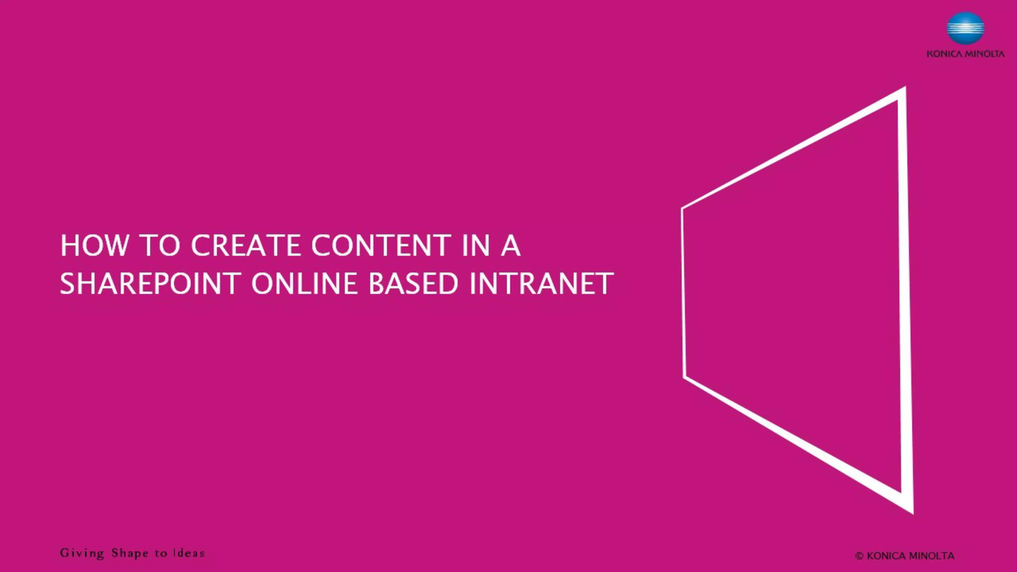 VIDEO TUTORIAL - How to create content in a SharePoint Online based Intranet