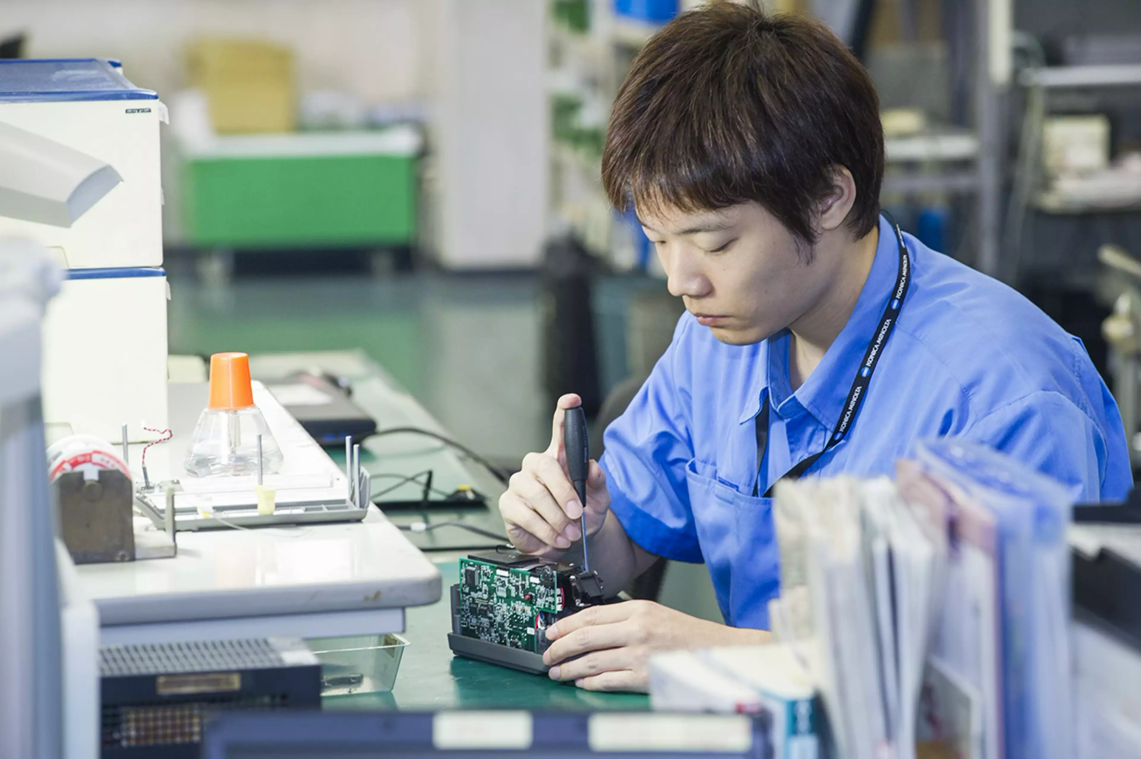 Repair and maintenance is done in specialized departments, and information is shared in order to ensure quality control.
