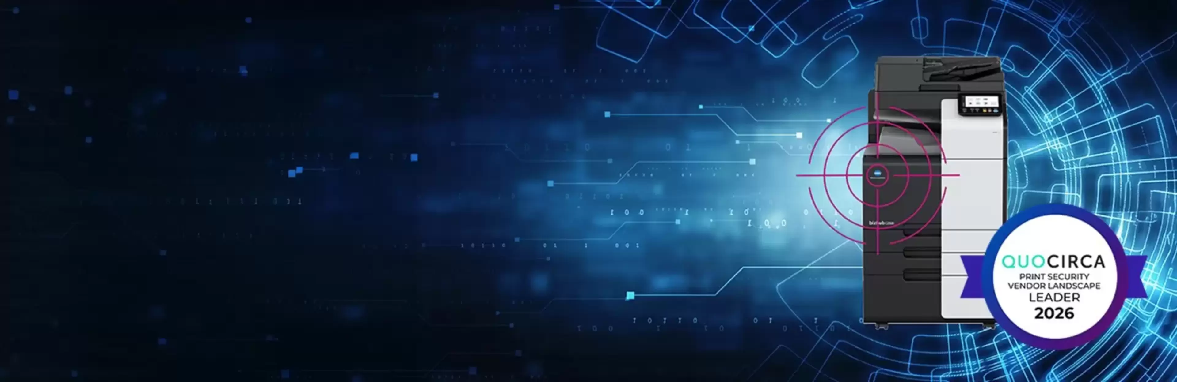 Quocirca je v svojem najnovejšem poročilu Print Security Landscape 2026 podjetje Konica Minolta že peto leto zapored uvrstila na mesto vodilnega ponudnika (Leader).