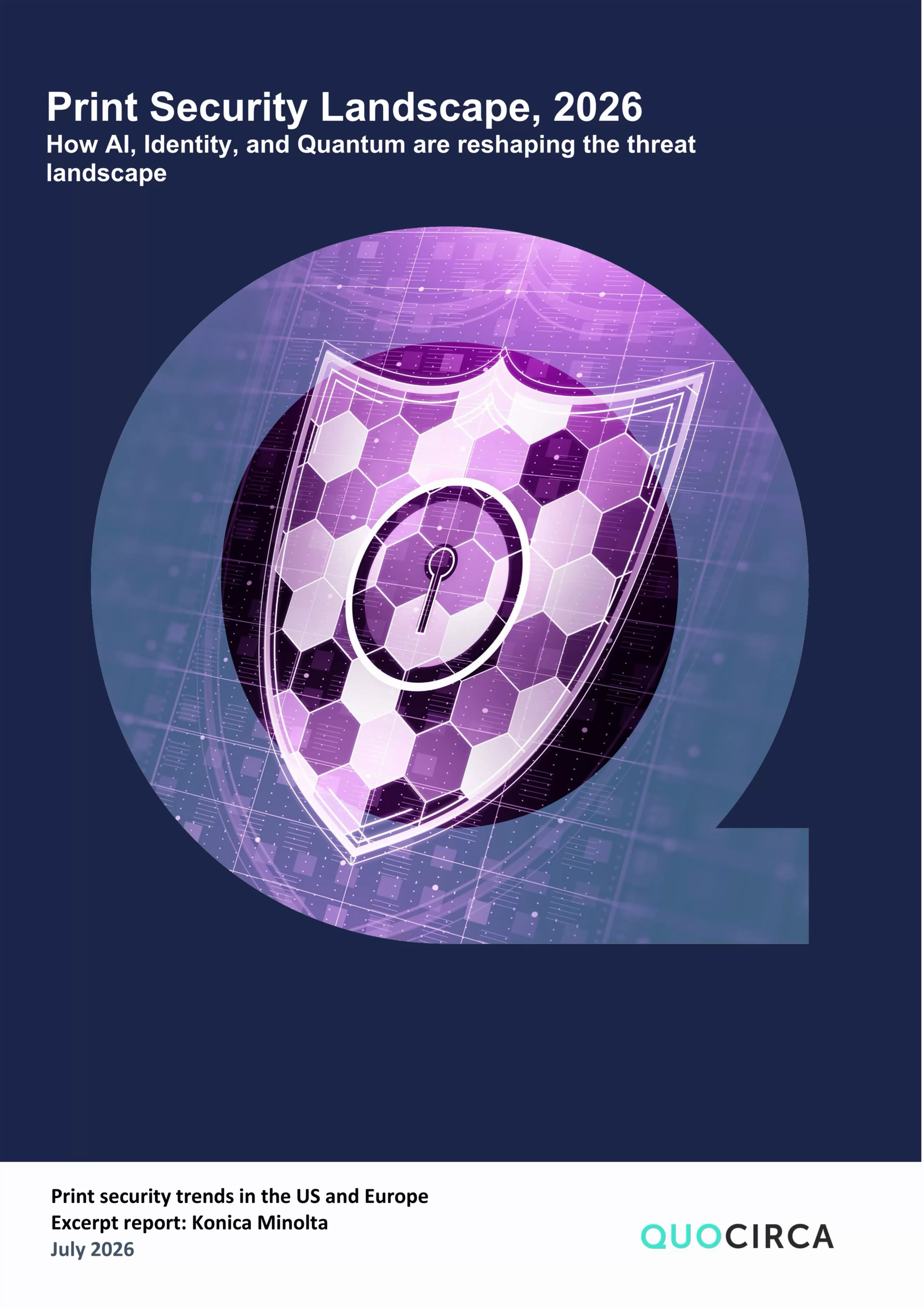 Portada del extracto Quocirca: Panorama de la seguridad en la impresión para 2026