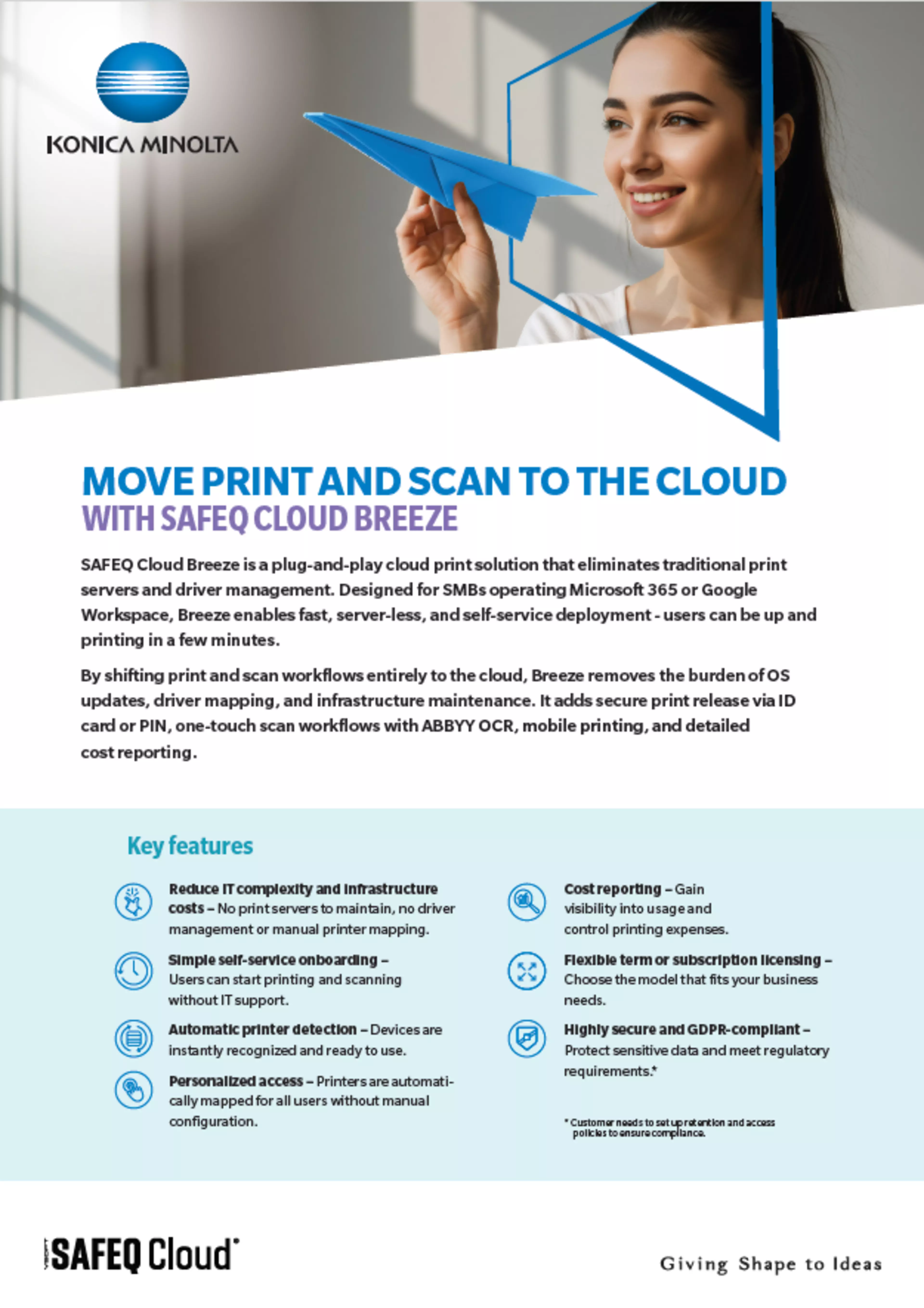 SafeQ Cloud Breeze pilvitulostusratkaisun esite