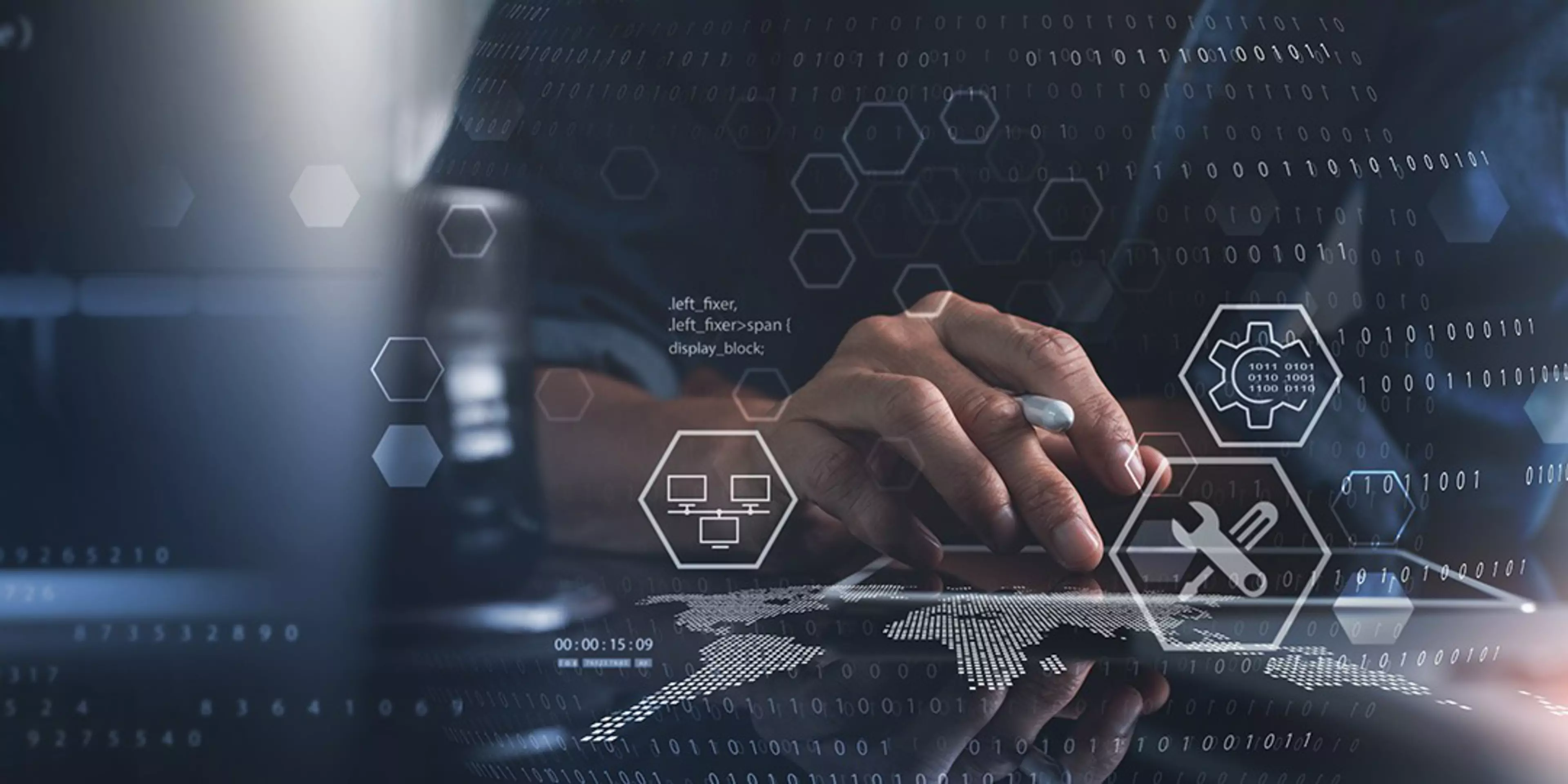 IT support, digital technology. Technical support customer service concept. Software engineer using digital tablet with customer support and problem solution, digital system service, technology background