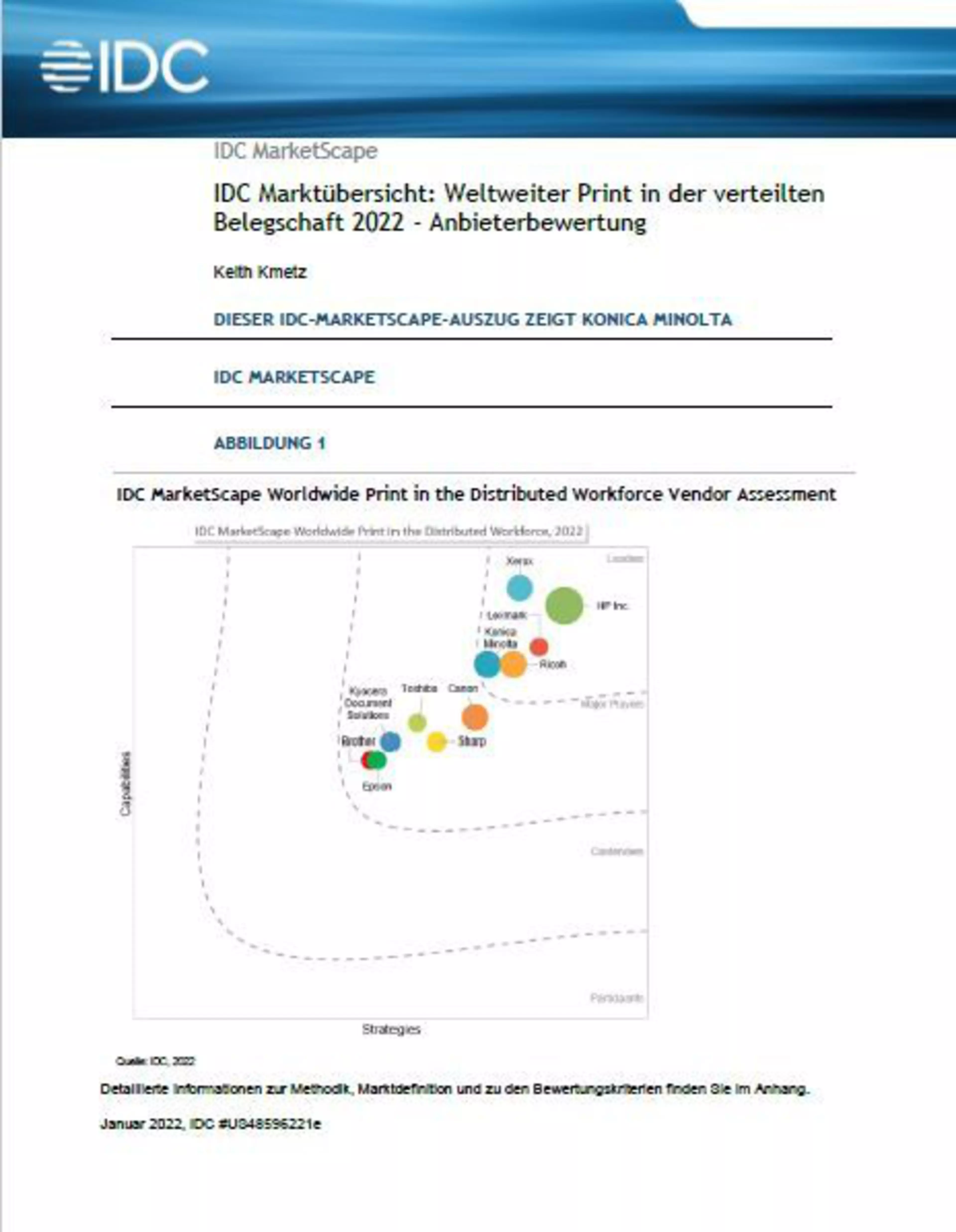 IDC Marktübersicht: Weltweiter Print in der verteilten Belegschaft 2022 - Anbieterbewertung