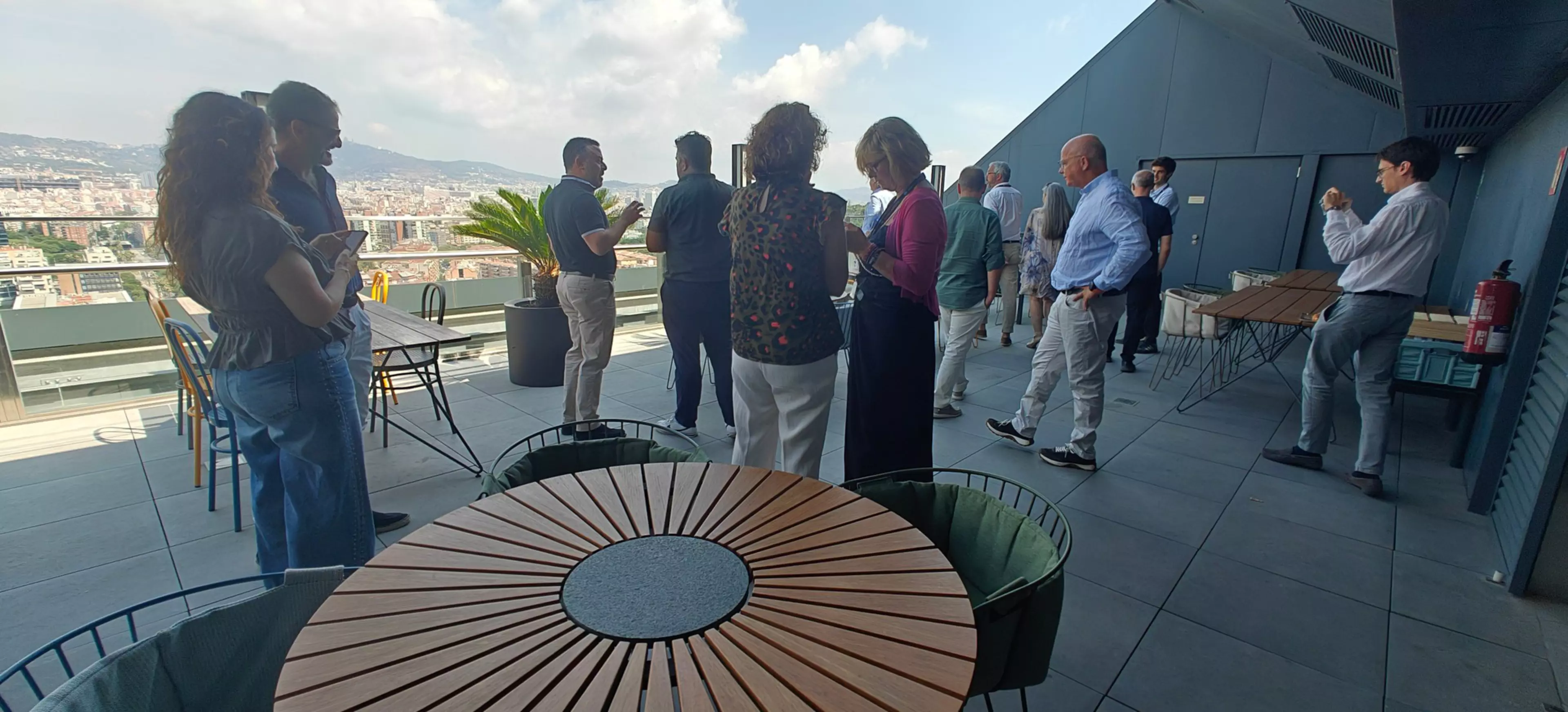 Un momento de la Waidok Session de Barcelona: En la terraza