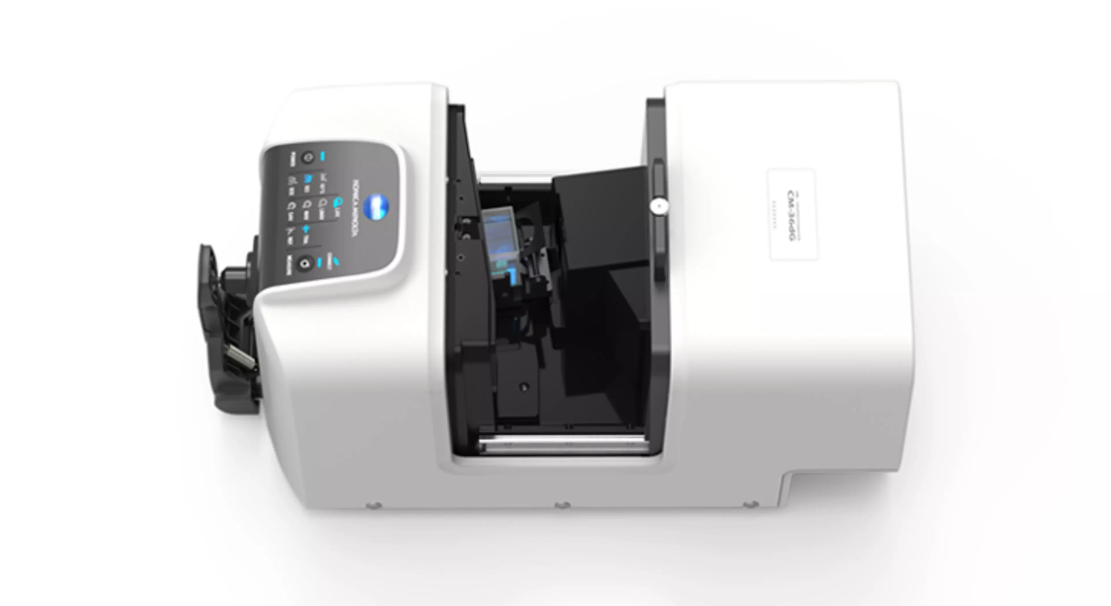 ColourAndGloss Benchtop Spectrophotometer CM36dG with ISO compliant gloss sensor and stability check, capable of measuring colour either in reflectance or transmittance