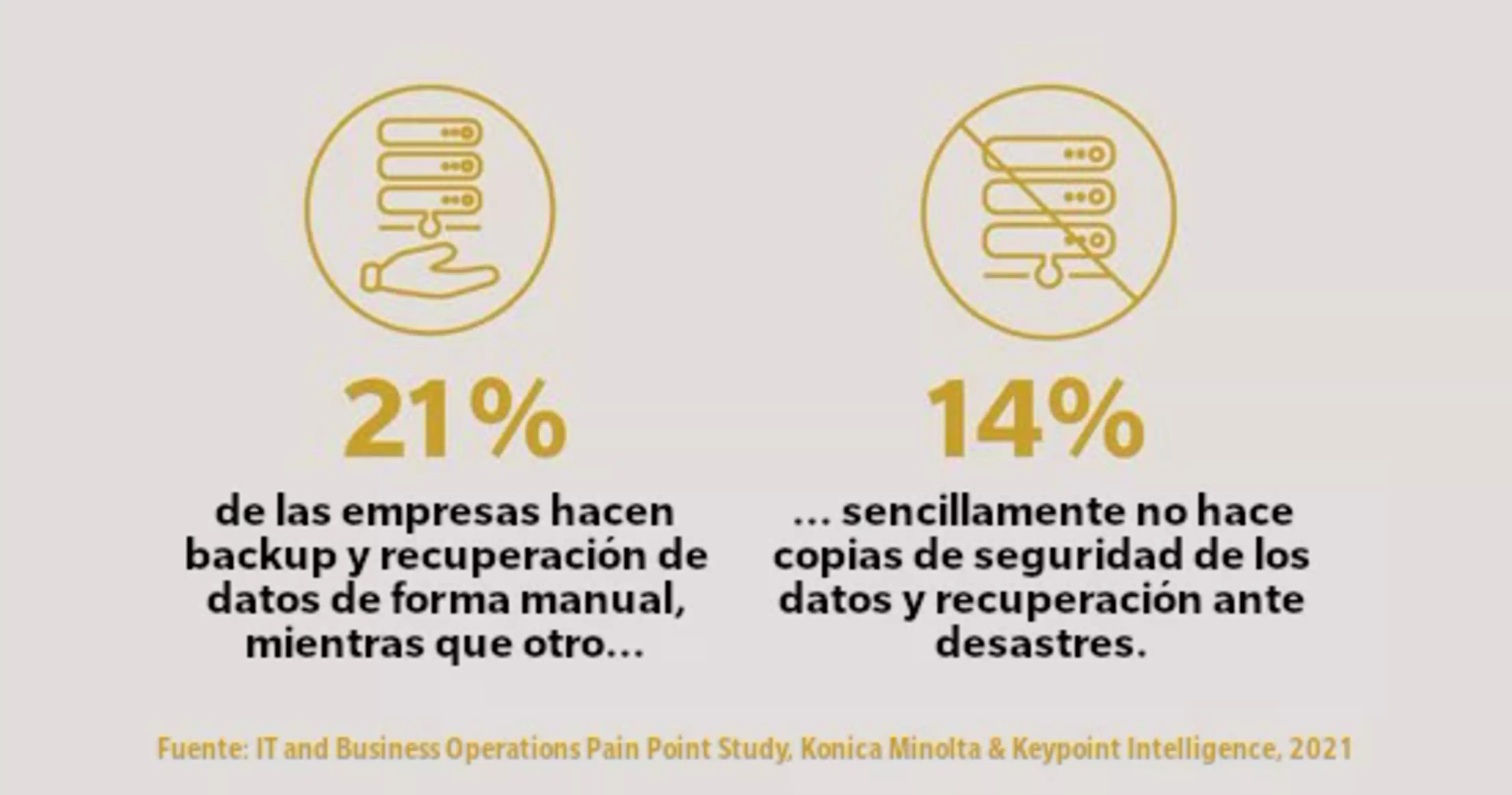 21% hace backup manual - 14% no hace nada