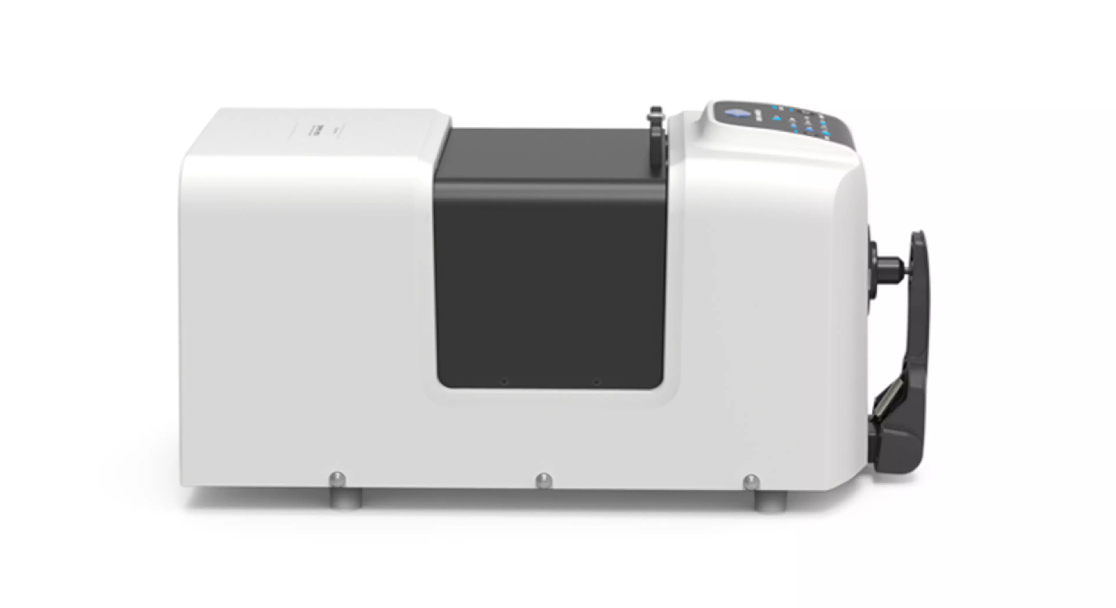 ColourAndGloss Benchtop Spectrophotometer CM36dG with versatile horizontal or topPort alignment with ISO compliant gloss sensor and stability check (side view)