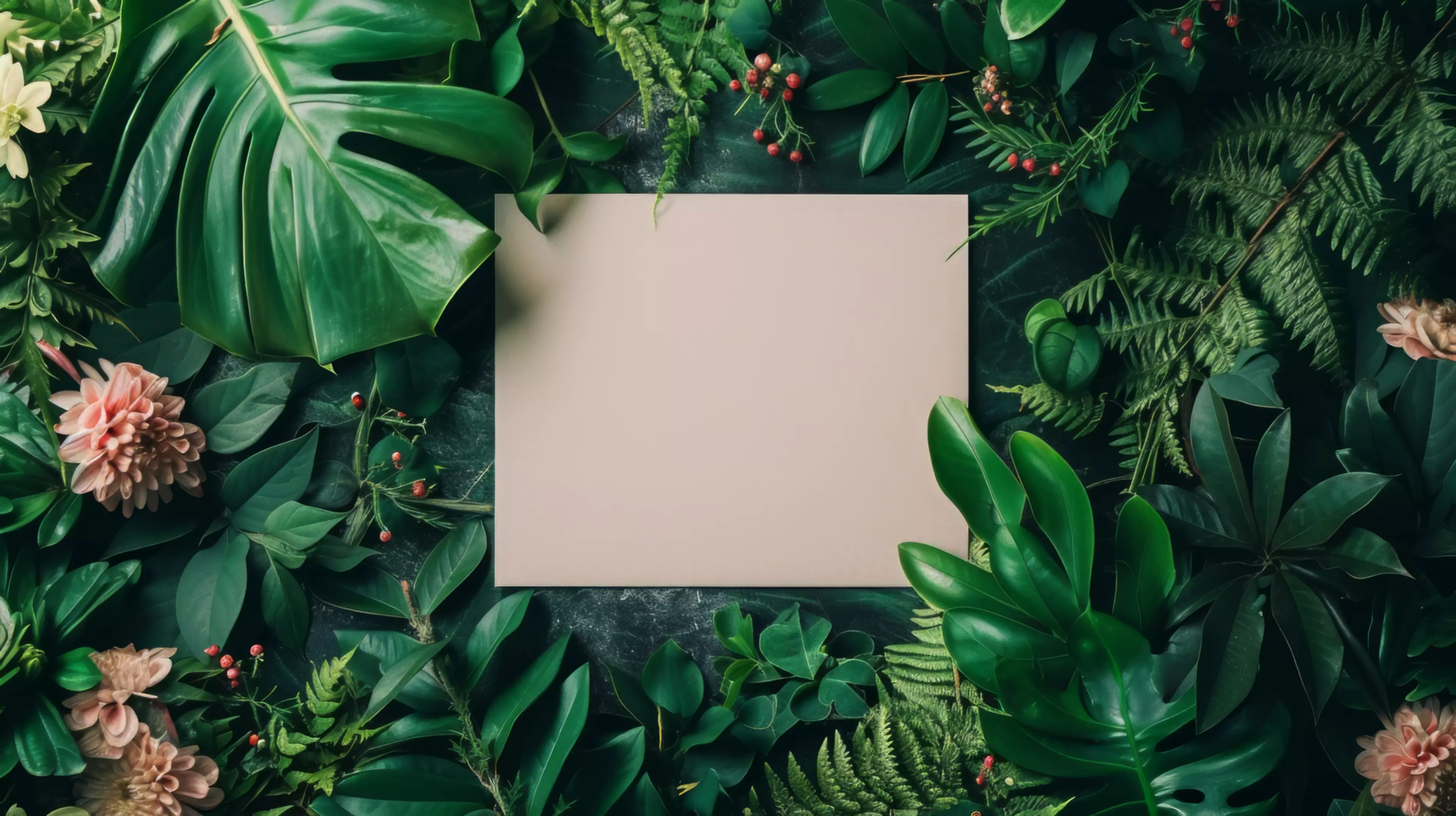 Papel ecológico entre plantas verdes