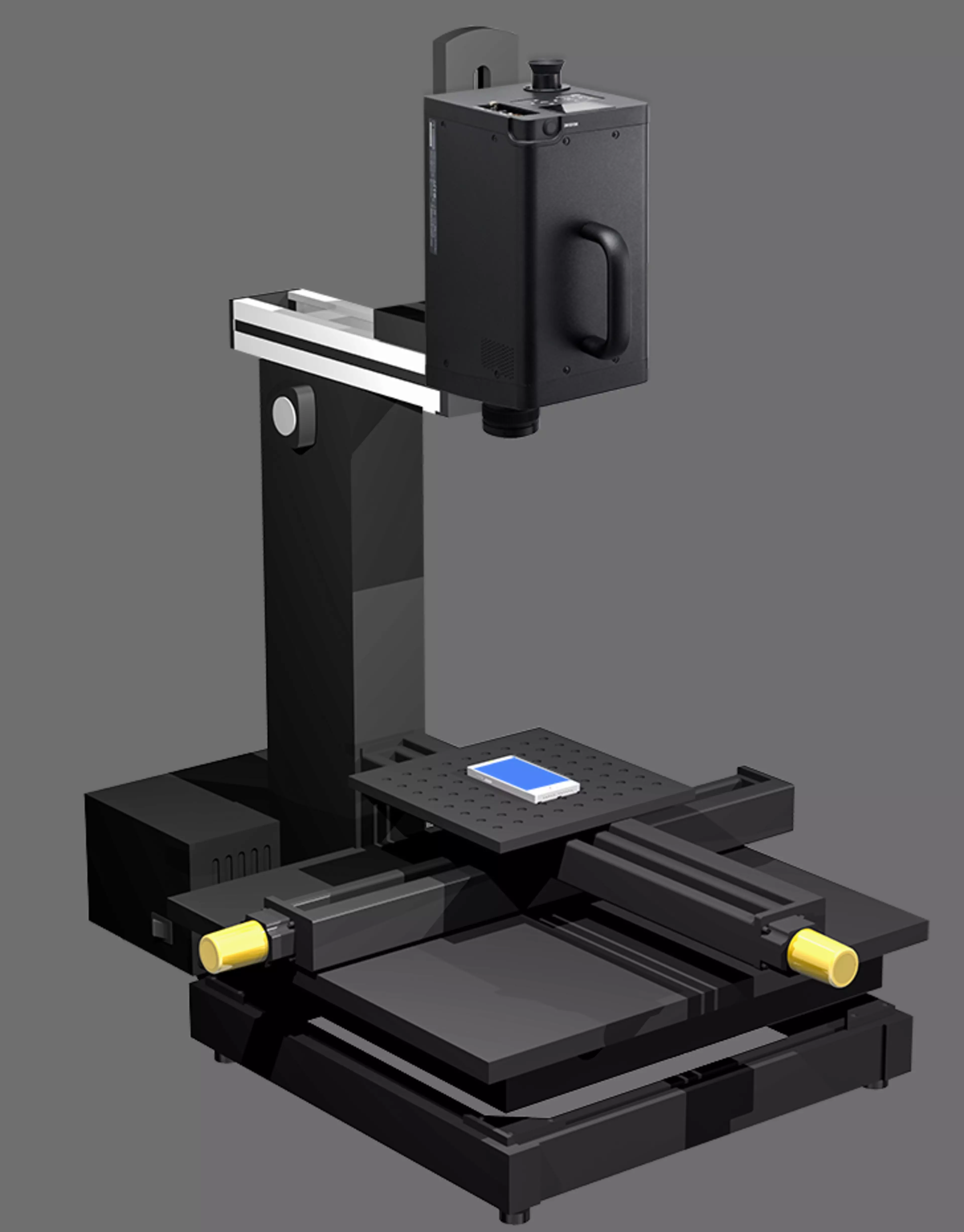 CS-3000 measuring a phone display in vertical configuration.