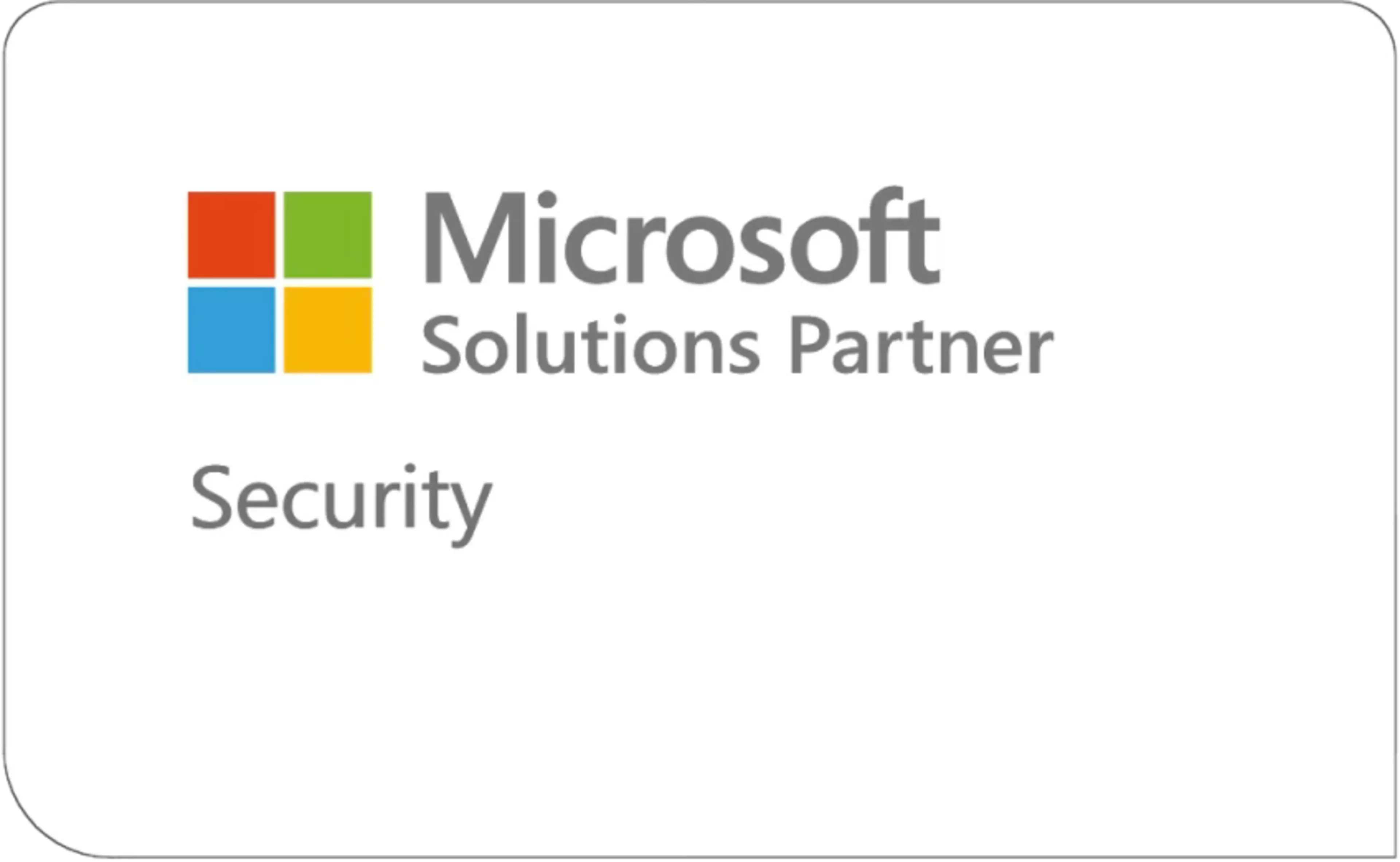 Logo Microsoft Solutions Partner s barevnými čtverci a textem „Security“