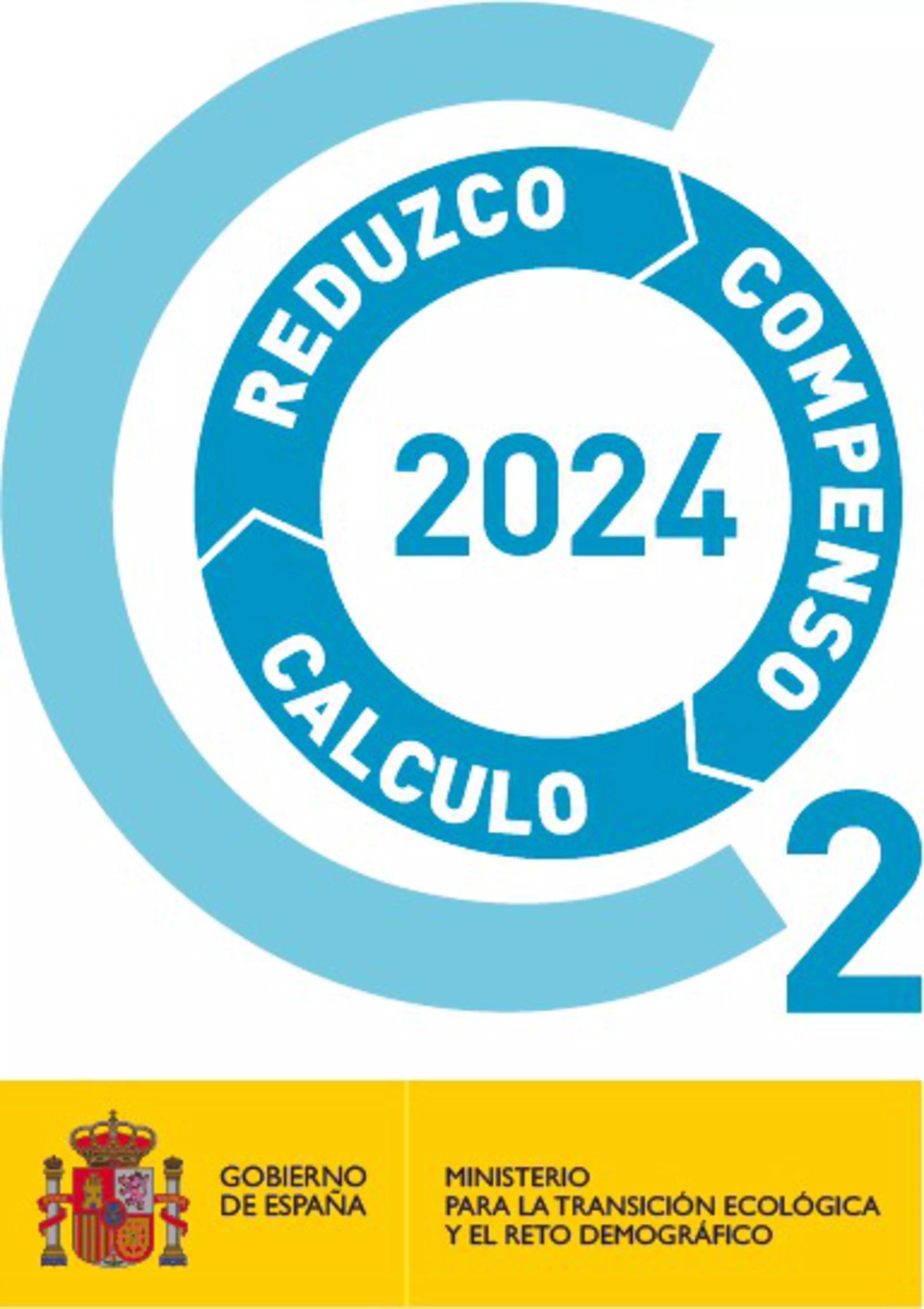 Sello Calculo, Compenso, Reduzco 2024 de Konica Minolta emitido por el MITERD, inscripción en 2026