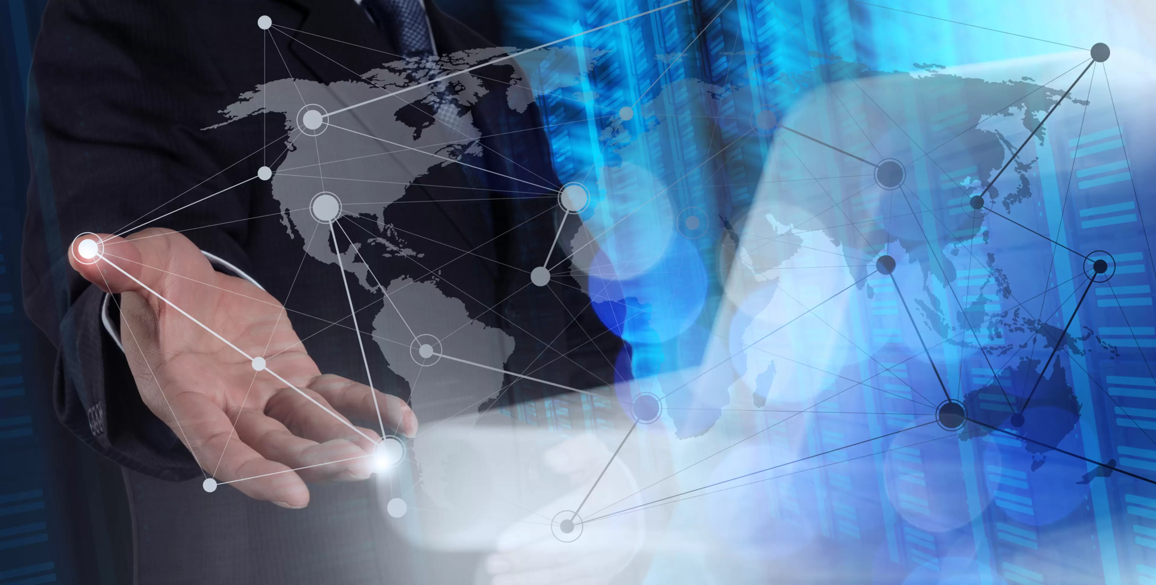 Double exposure of businessman working with new modern computer show social network structure as concept ; Shutterstock ID 266688674; PO: miscellaneous