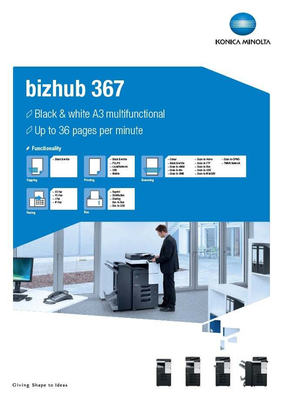 Bizhub 367 Multifunctional Office Printer Konica Minolta