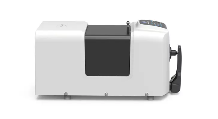 Colour-and-Gloss Benchtop Spectrophotometer CM-36dG with versatile horizontal or top-port alignment with ISO compliant gloss sensor and stability check (side view)